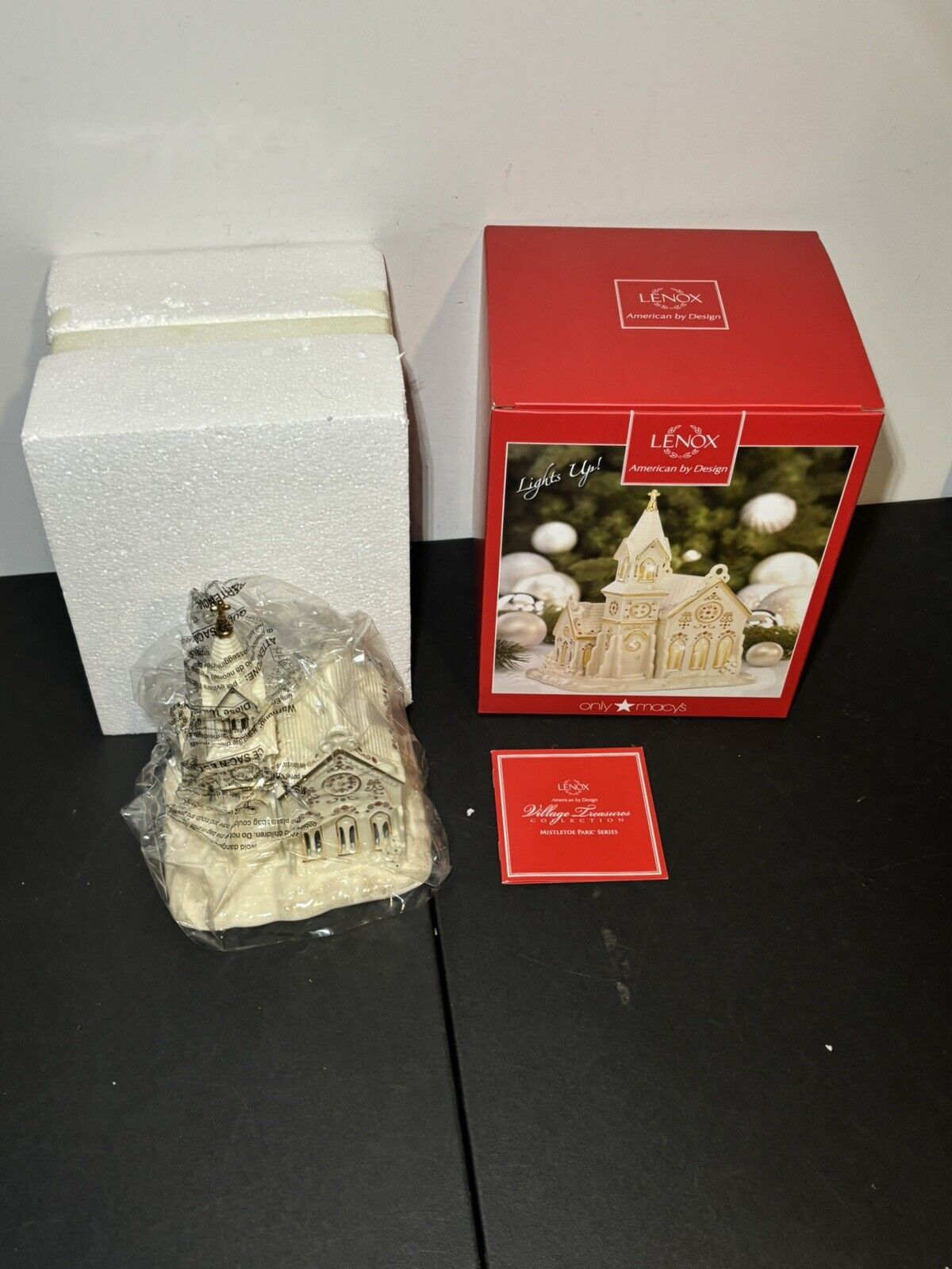 Lenox Village Treasures Collection Mistletoe Park Series Village Church Open Box