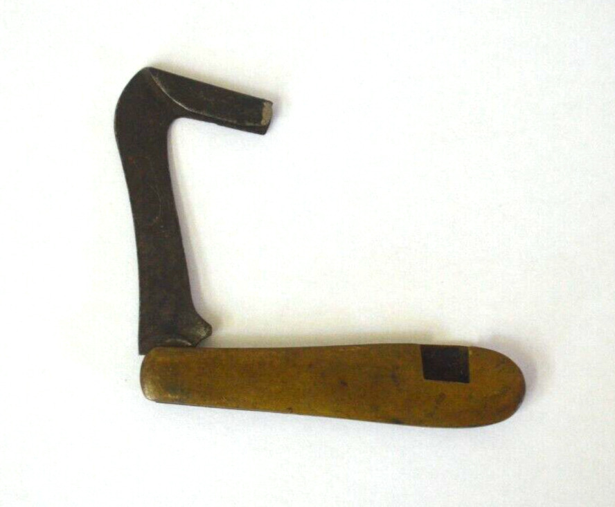 Vintage New York Knife Co Hammer Brand  Timber Scribe Race Knife brass