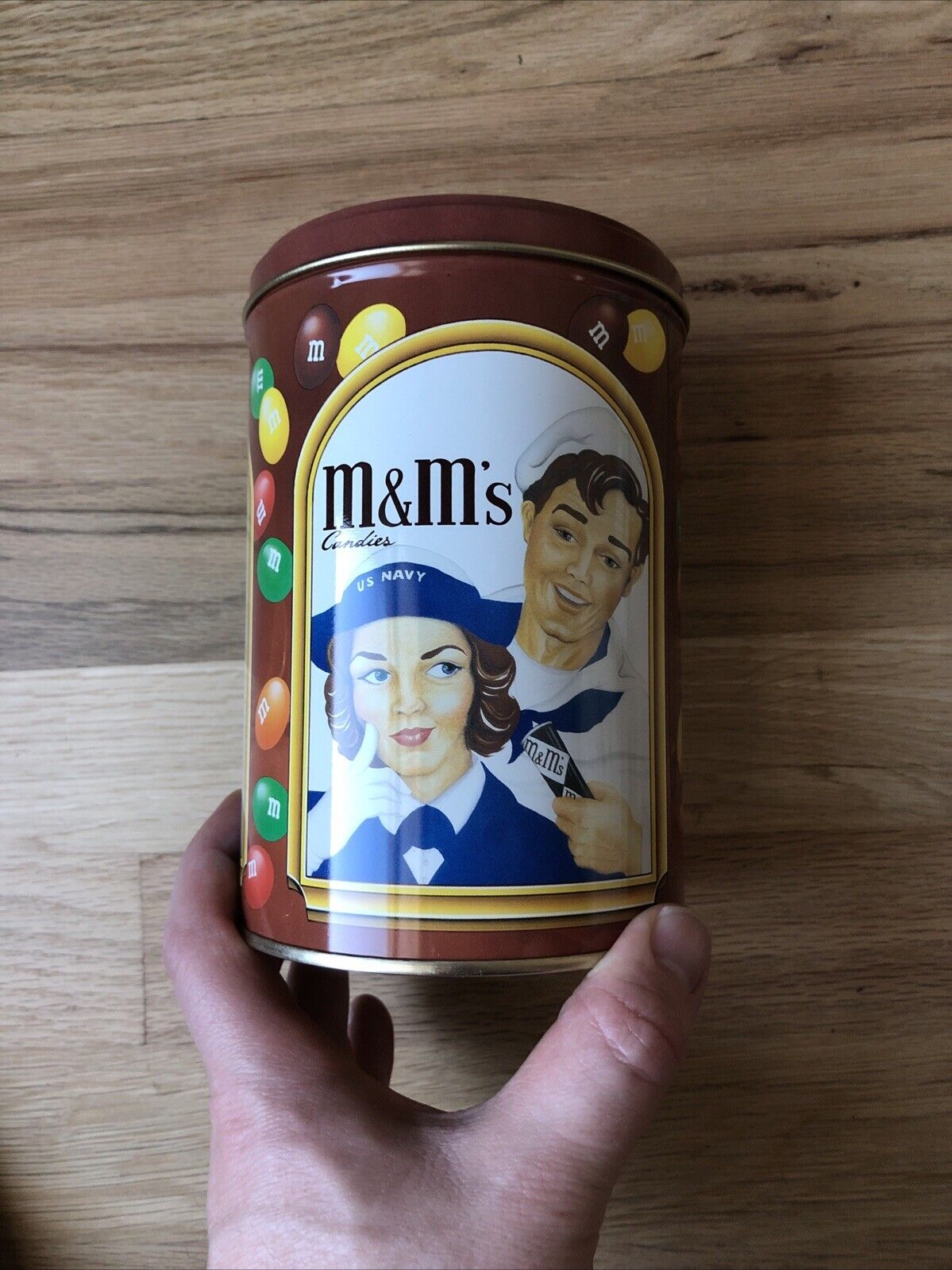 1990 M & M\'s Chocolate Candies 50th Birthday Decorative Tin