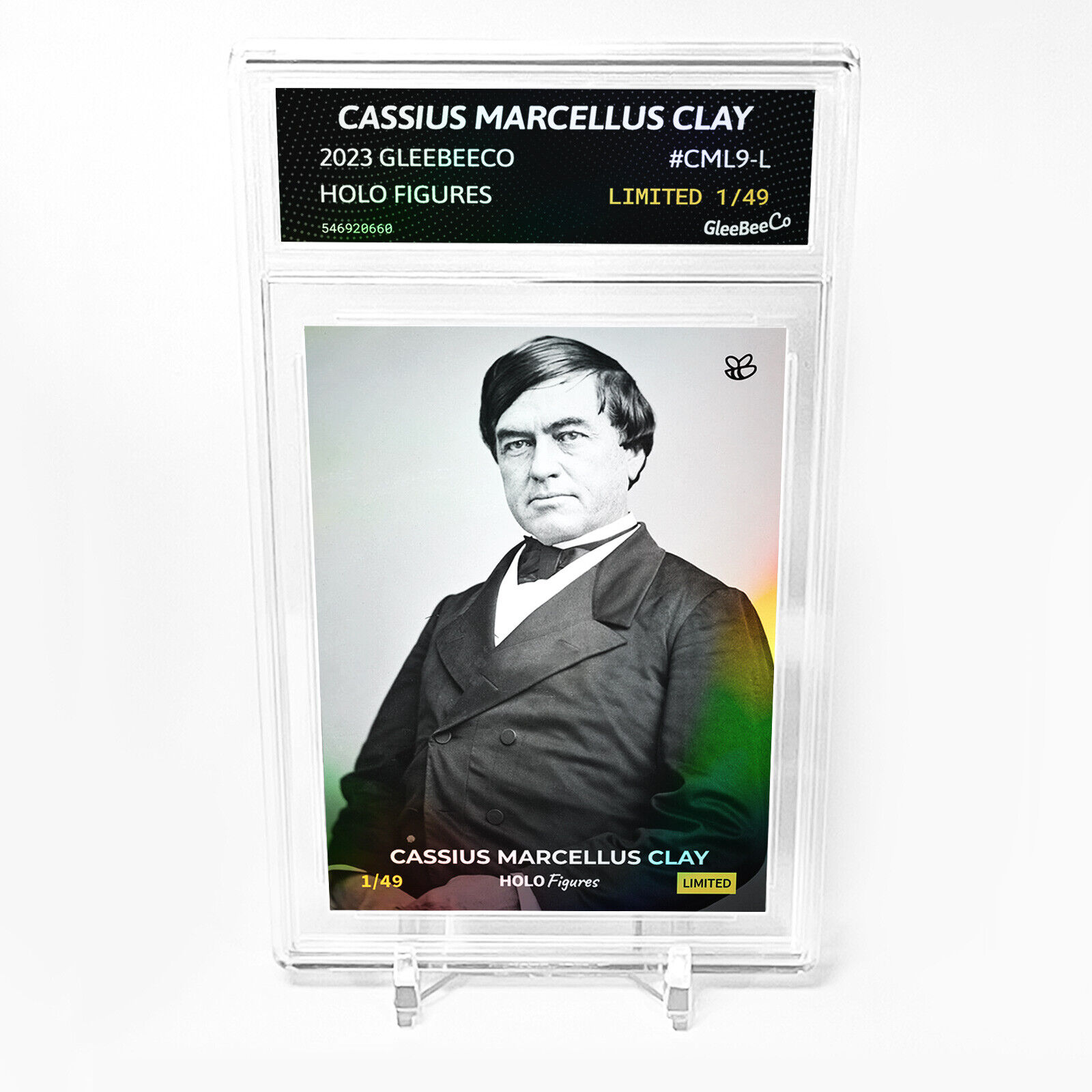 CASSIUS MARCELLUS CLAY Holographic Card 2023 GleeBeeCo #CML9-L LIMITED to /49