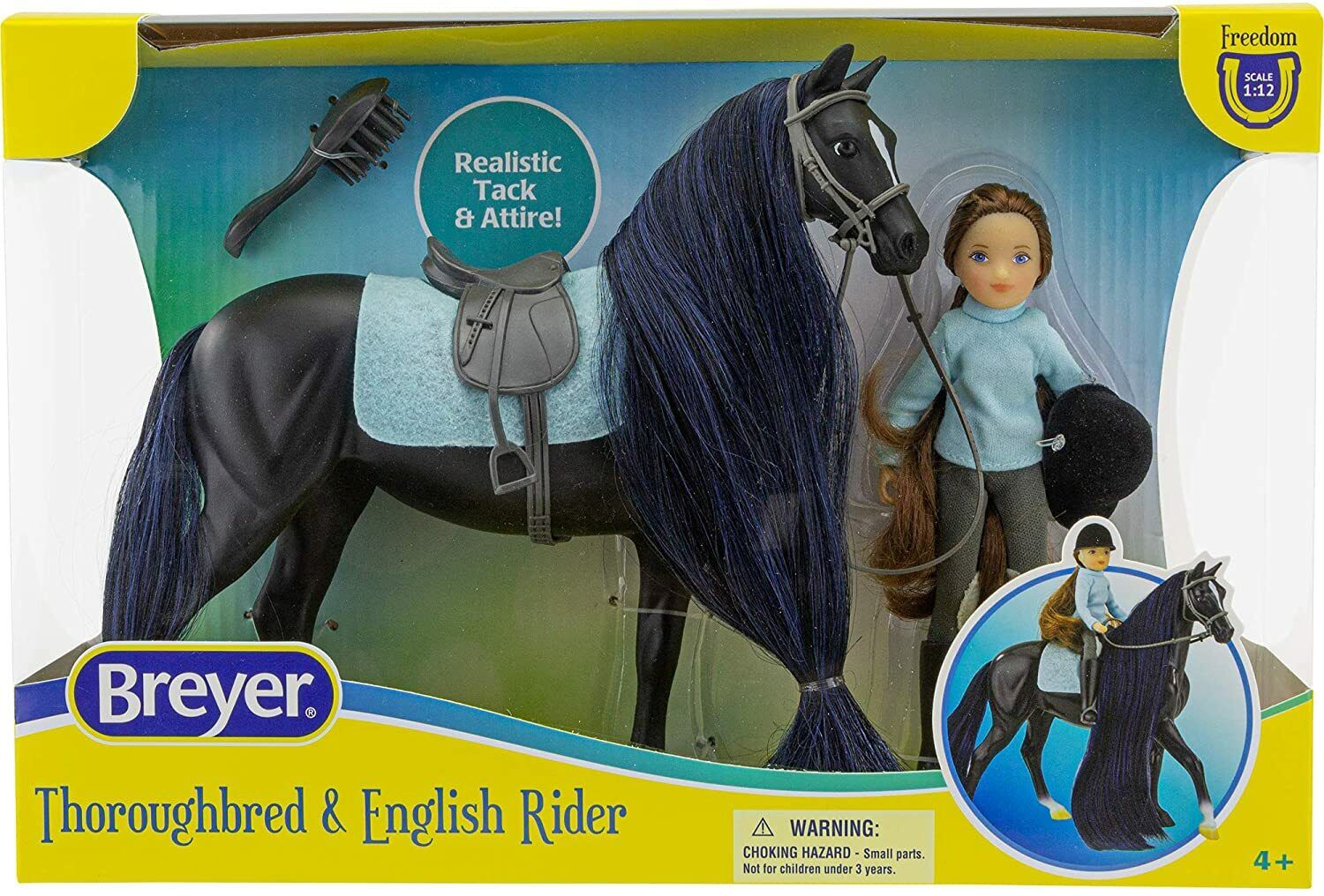 Breyer Horses Freedom Series Jet and English Rider Charlotte Horse Set #61145
