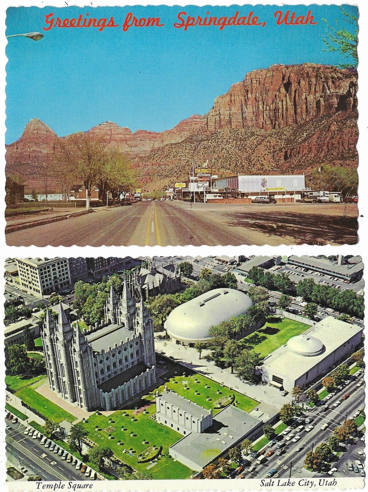 2 Unused Continental 4 x 6 Postcards Utah