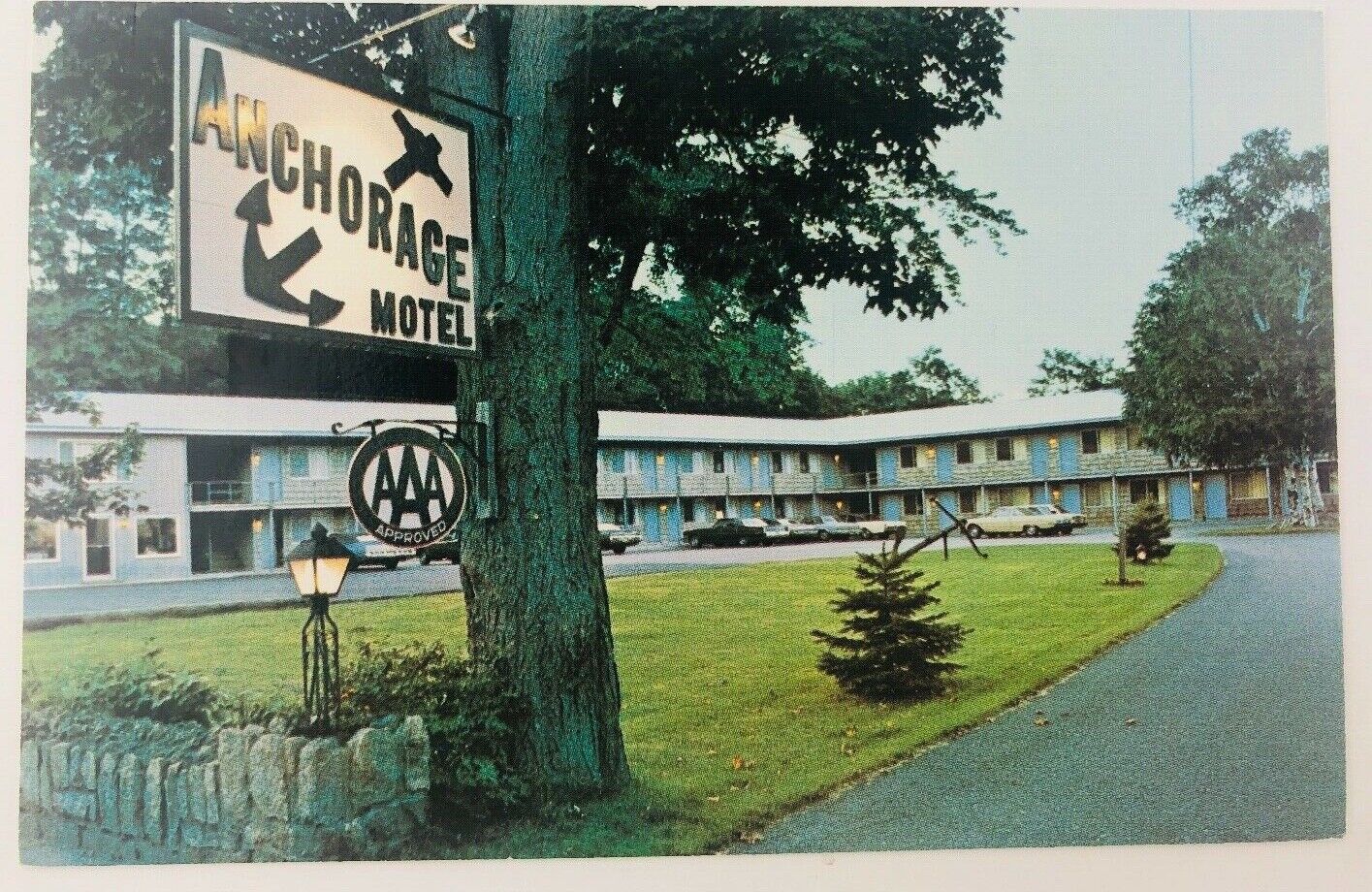 Vintage Bar Harbor Maine ME Anchorage Motel Postcard