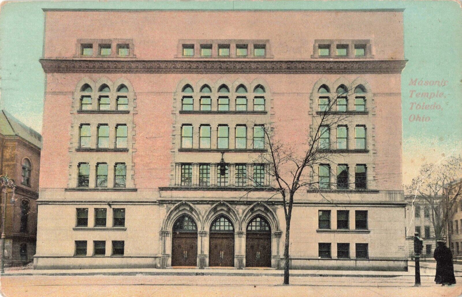 Toledo OH Ohio, Masonic Temple Building, Vintage Postcard