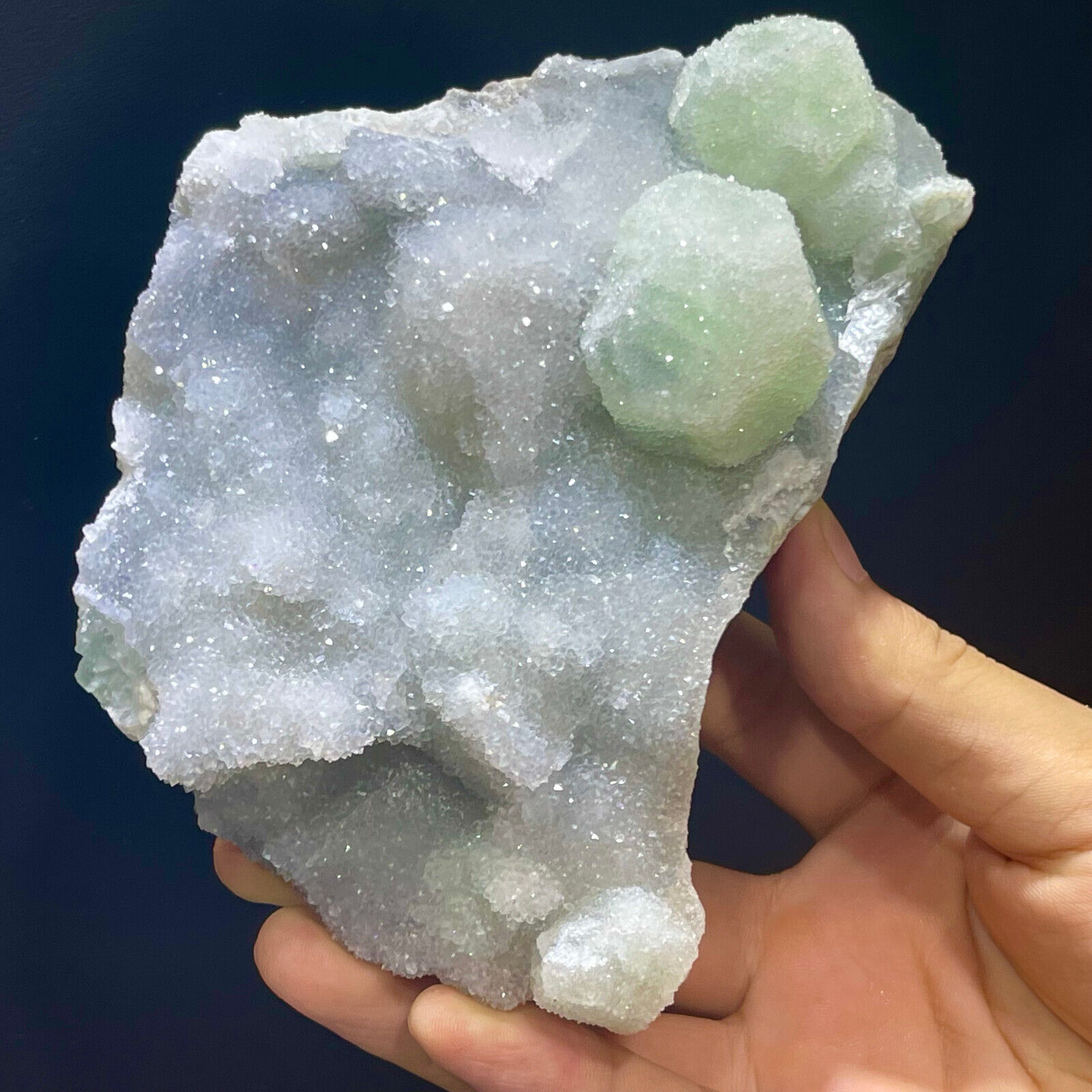 1.8LB Rare Transparent Green Cube Fluorite Mineral Crystal Specimen/China
