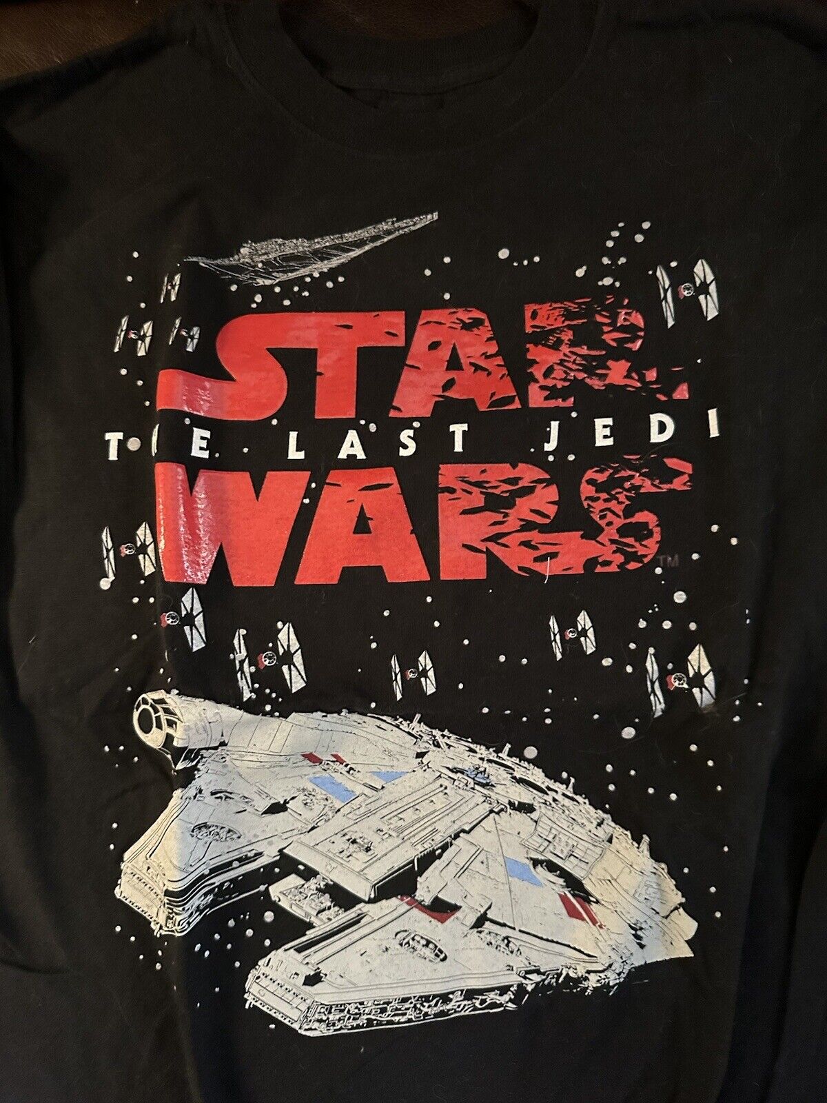 Star Wars Shirt Youth XL Black Disney Parks The Last Jedi Millennium Falcon NWOT