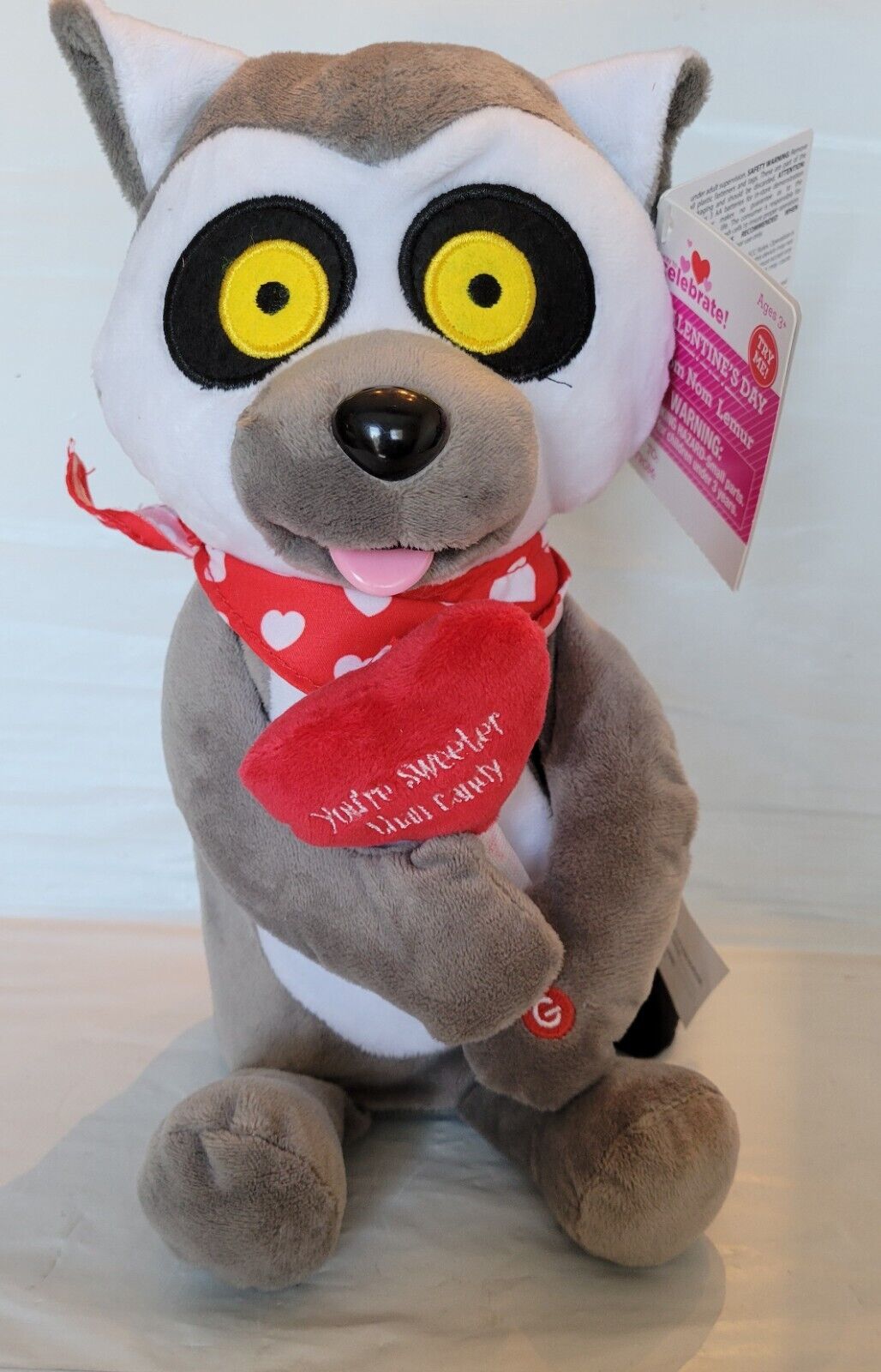 2024 Gemmy Lemur Plush Animated Nom Nom Valentines Day Way To Celebrate Viral
