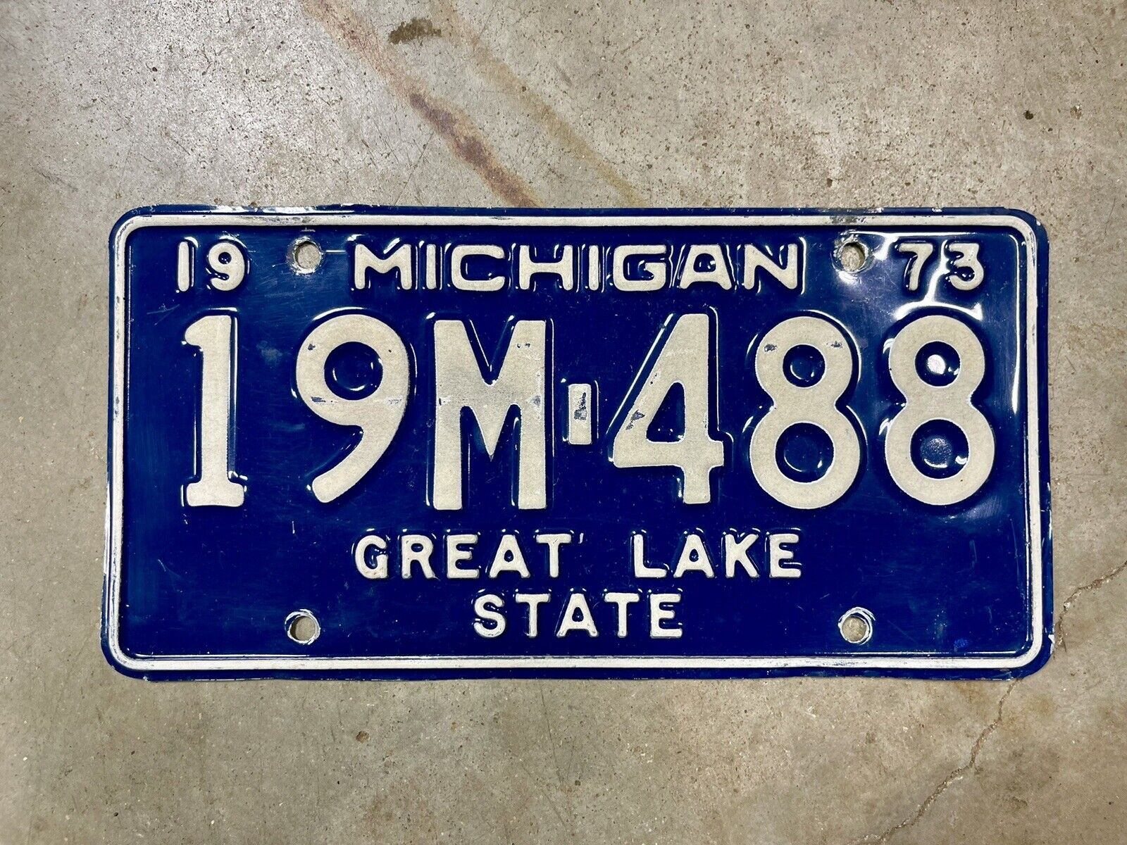 1973 Michigan￼MANUFACTURER  License Plate