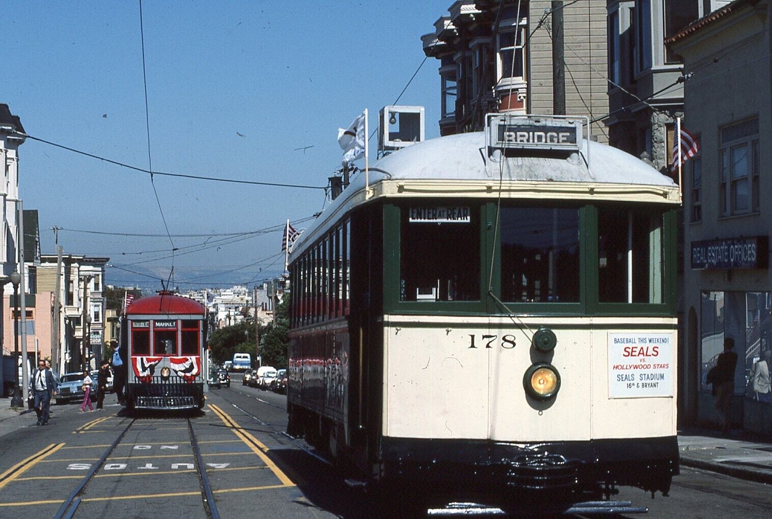 Original  Slide  Cable Car Trolley #178 Bridge San Francisco 17th & Castro 1984