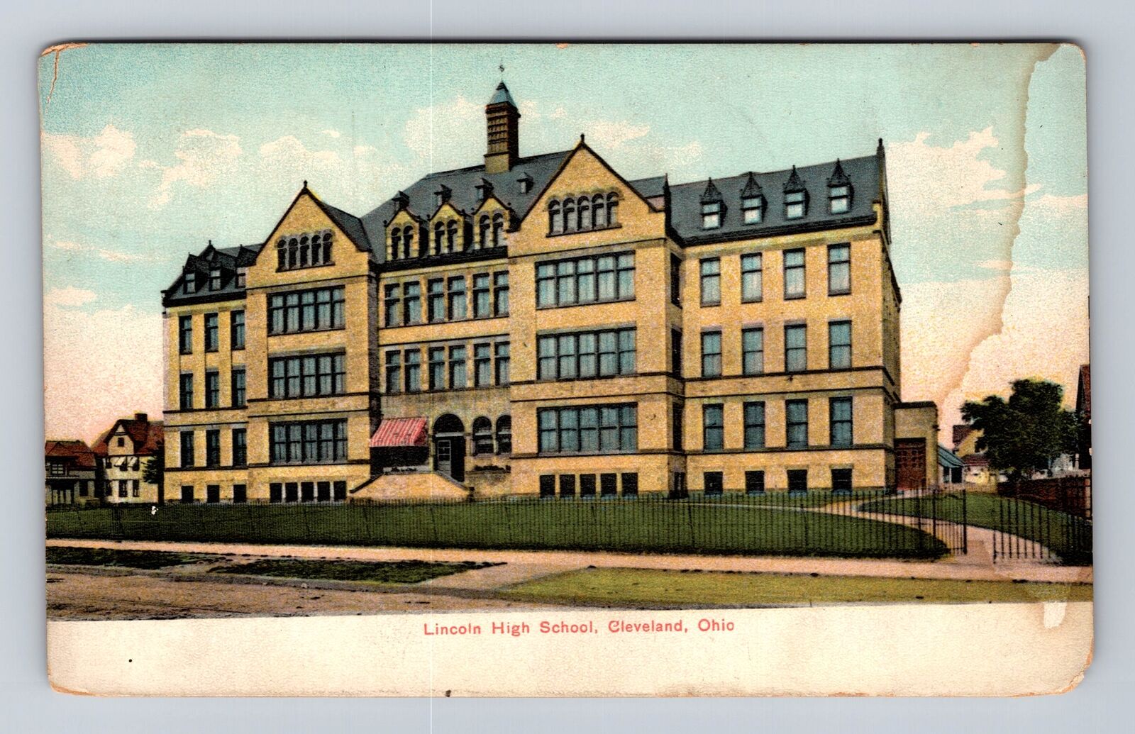 Cleveland OH-Ohio, Lincoln High School, Antique, Vintage c1910 Souvenir Postcard