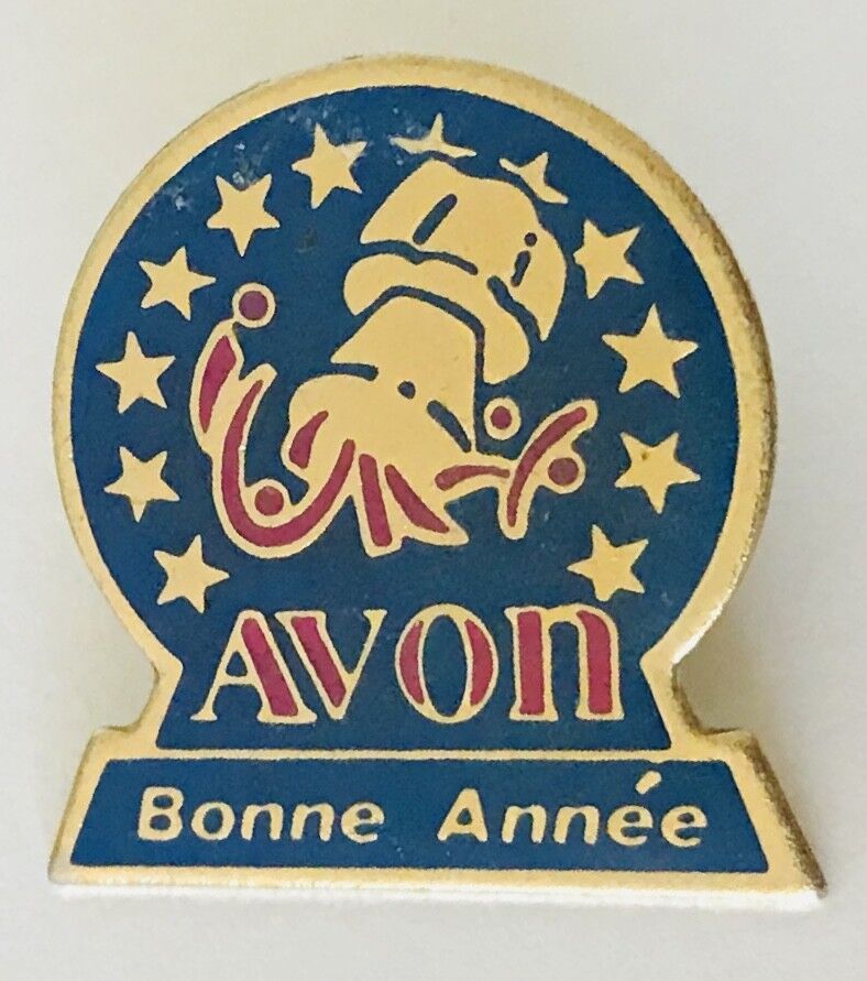 Avon Bonne Annee Happy New Year Advertising Pin Badge Vintage (D12)