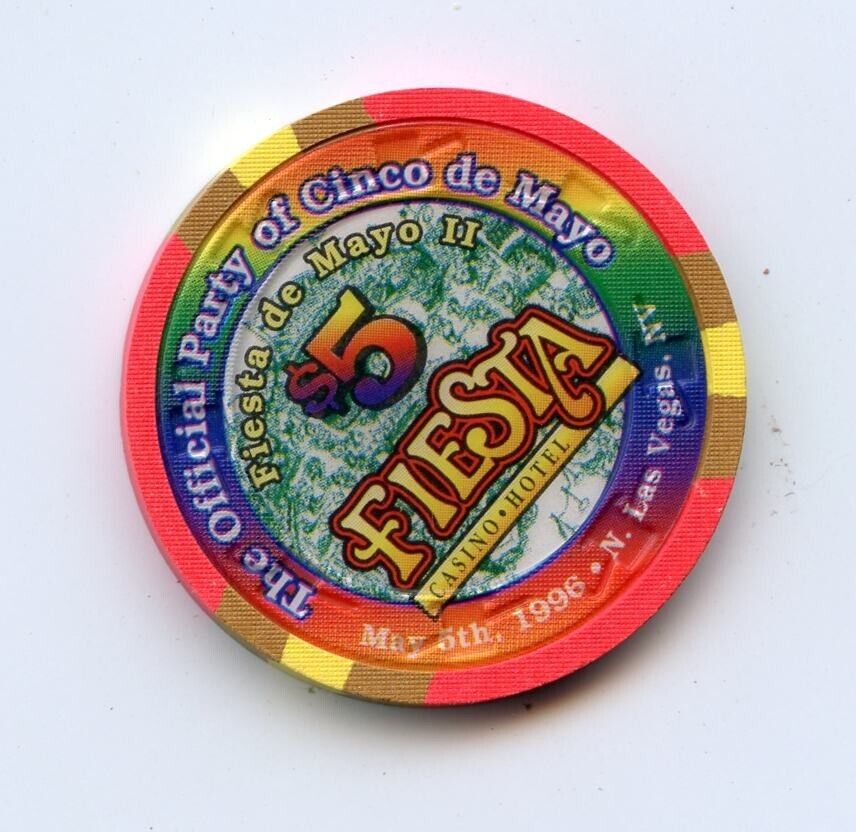 5.00 Chip from the Fiesta Casino Las Vegas Nevada Cinco de Mayo 96