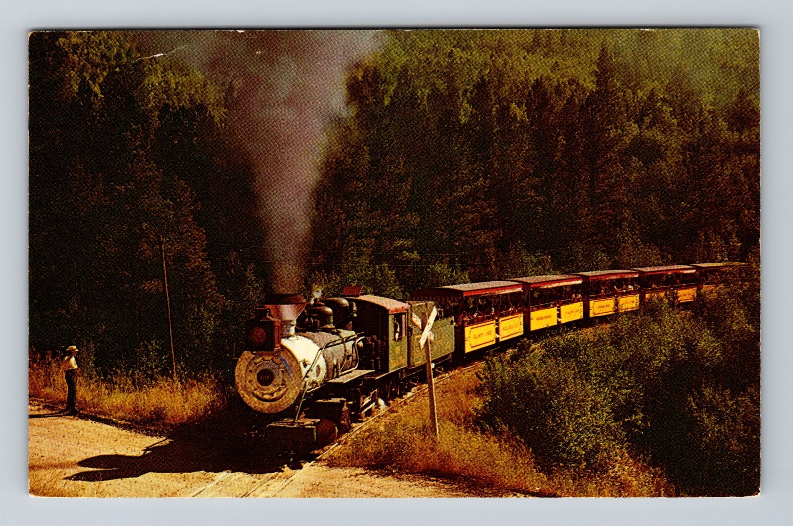 Hill City SD-South Dakota, Narrow Gauge 1880 Train, Antique Vintage Postcard