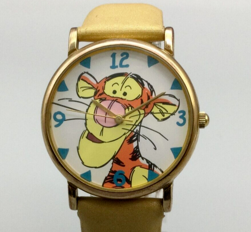 Timex Disney Tigger Watch Women 33mm Gold Tone Leather Band New Battery