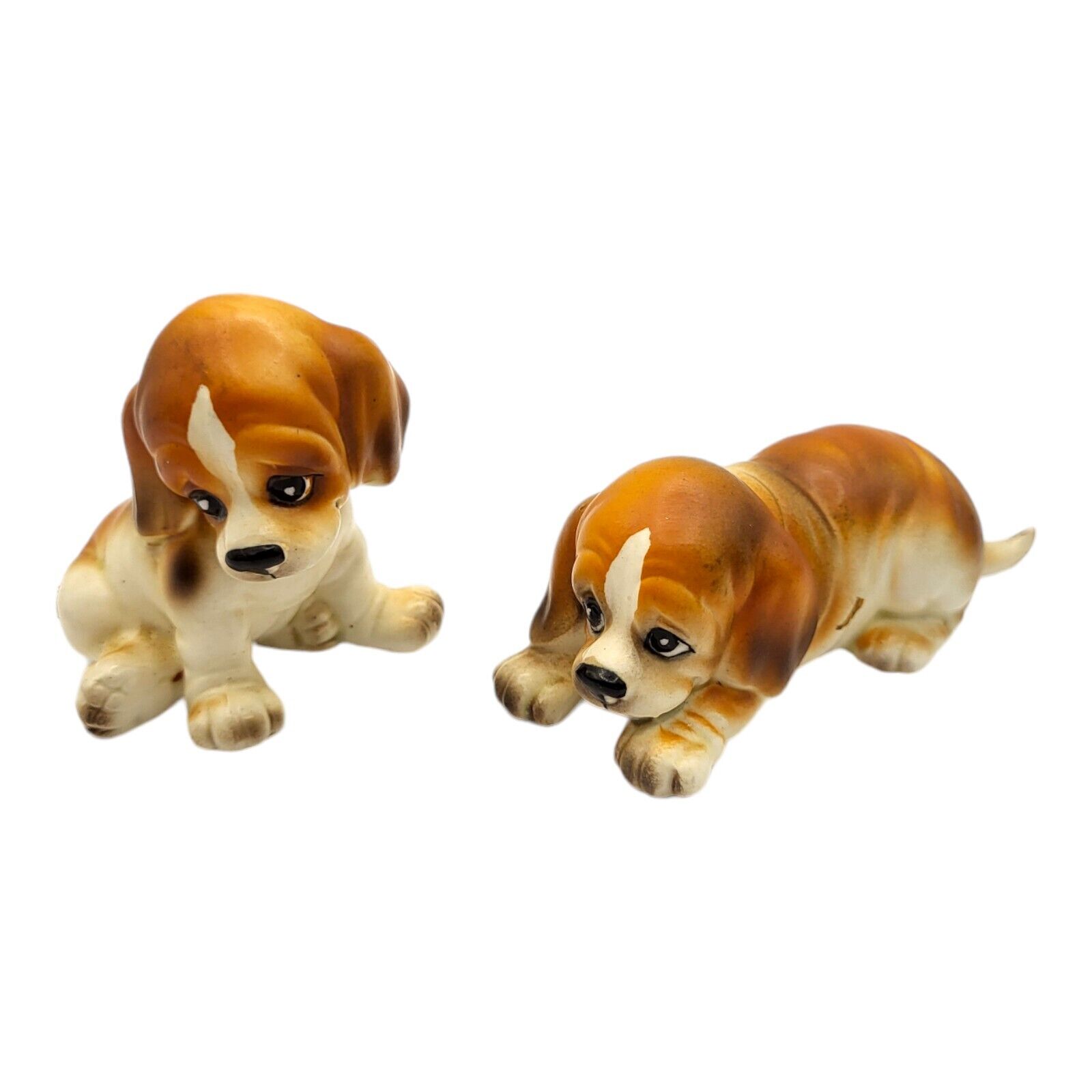 Vintage Josef Originals Beagle Dog Puppy Eyes Figurines Hound Dogs Japan As Is