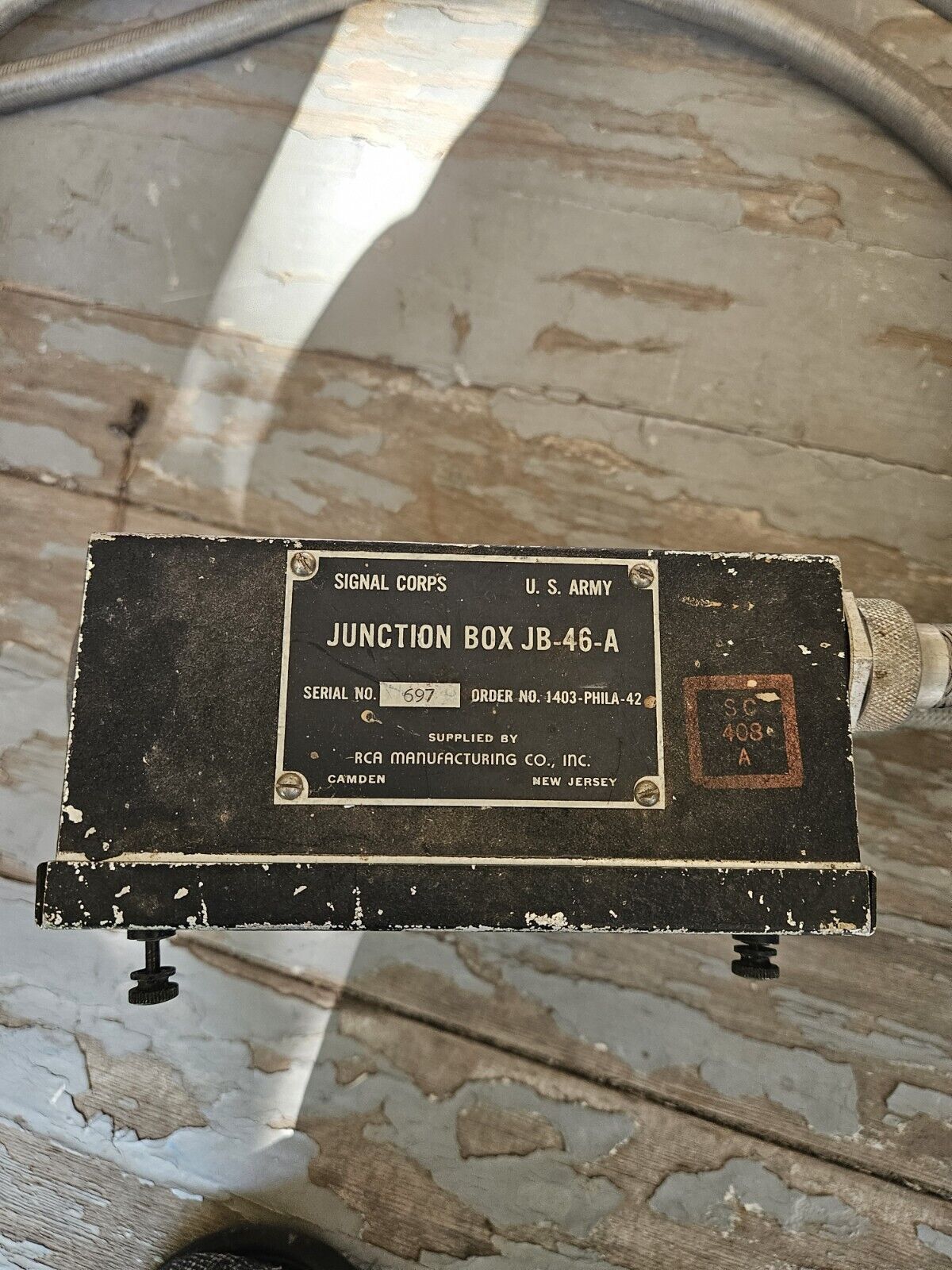 SUPER RARE WWII AIRCRAFT BOMBER JB-46-A JUNCTION BOX BC-688-A B-29 B-17 LOW S/N