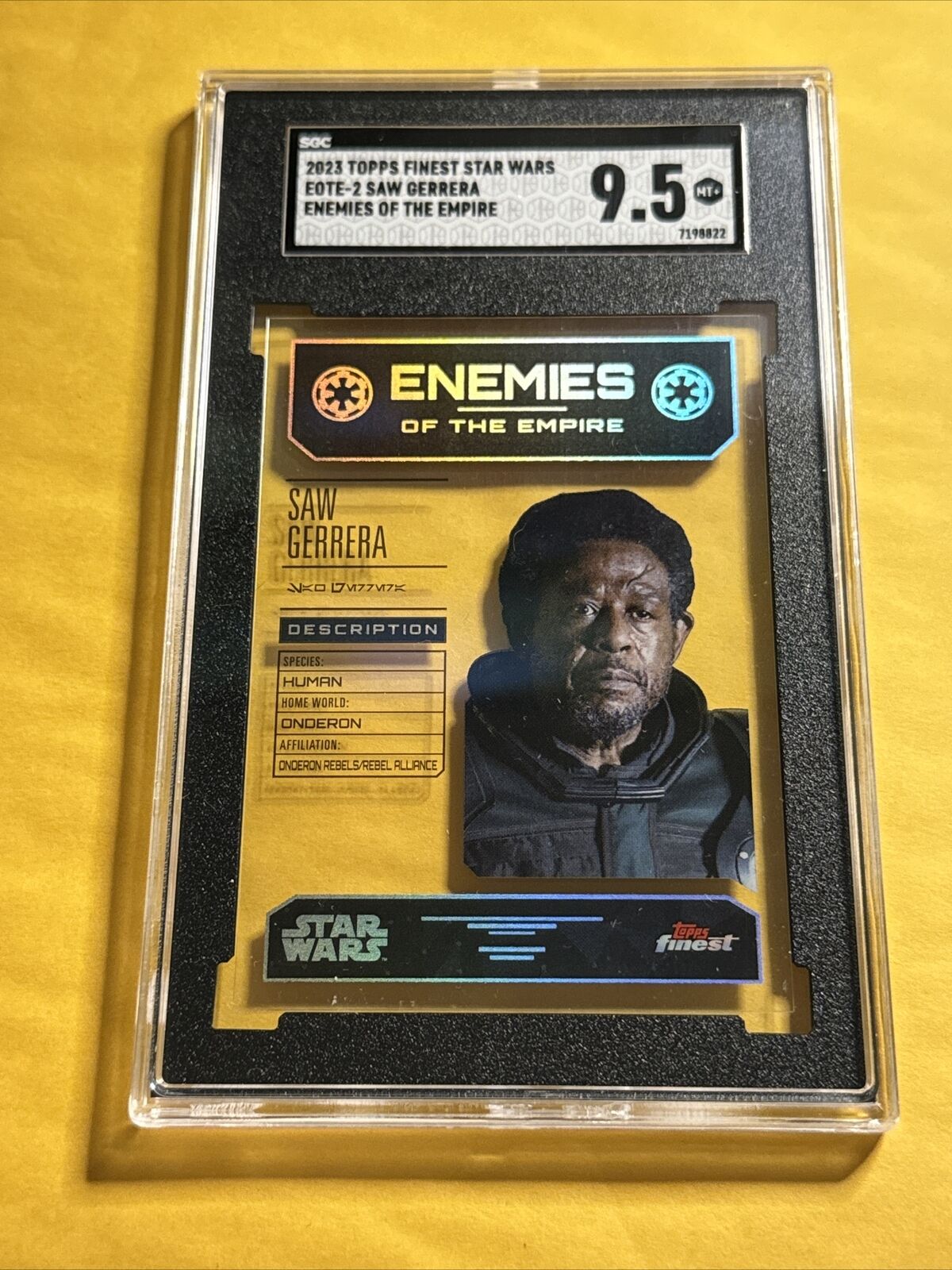 2023 Topps Star Wars Finest Enemies of the Empire Saw Gerrera Case Hit SGC 9.5