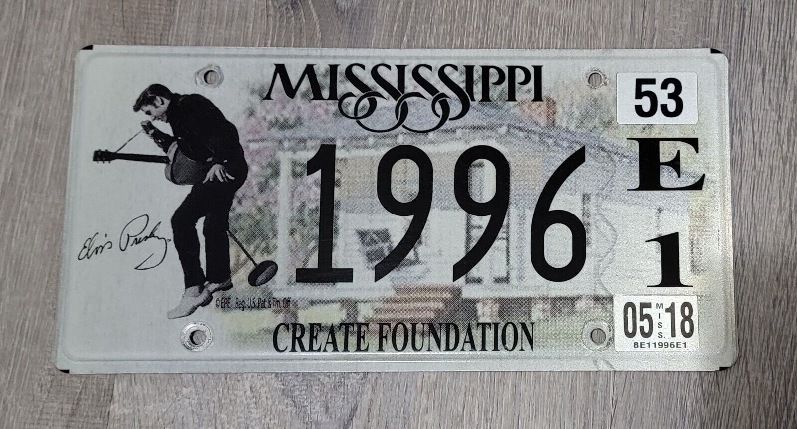 Expired Mississippi License Plate Create Foundation Elvis Presley