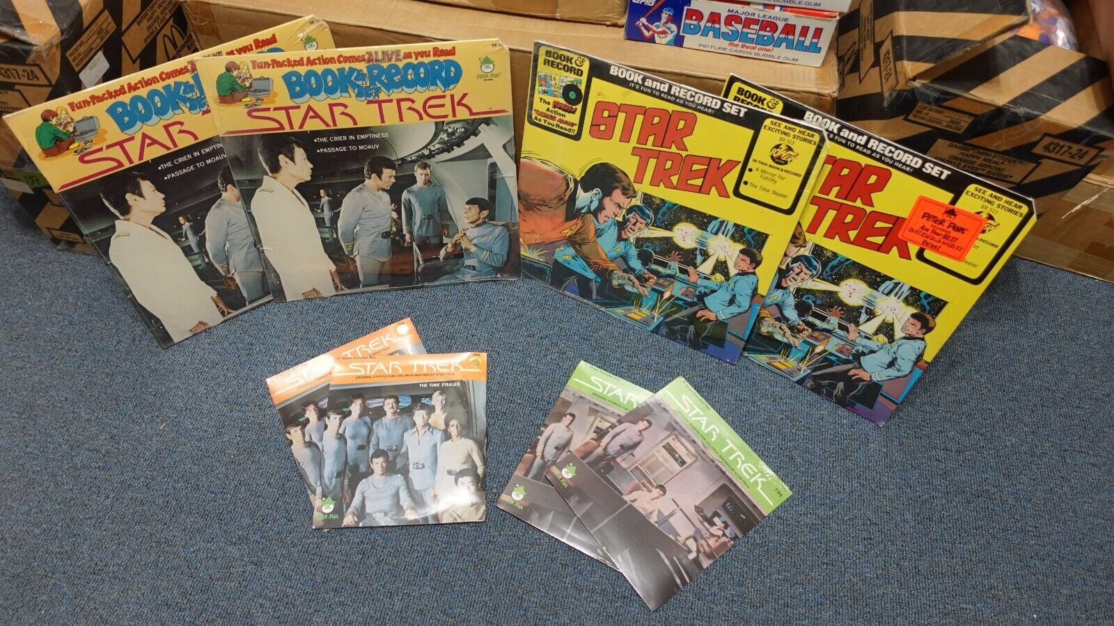 8 Vintage Star Trek 1979 Records -  33 LP & 45 RPM Unopened Peter Pan Comic Sets