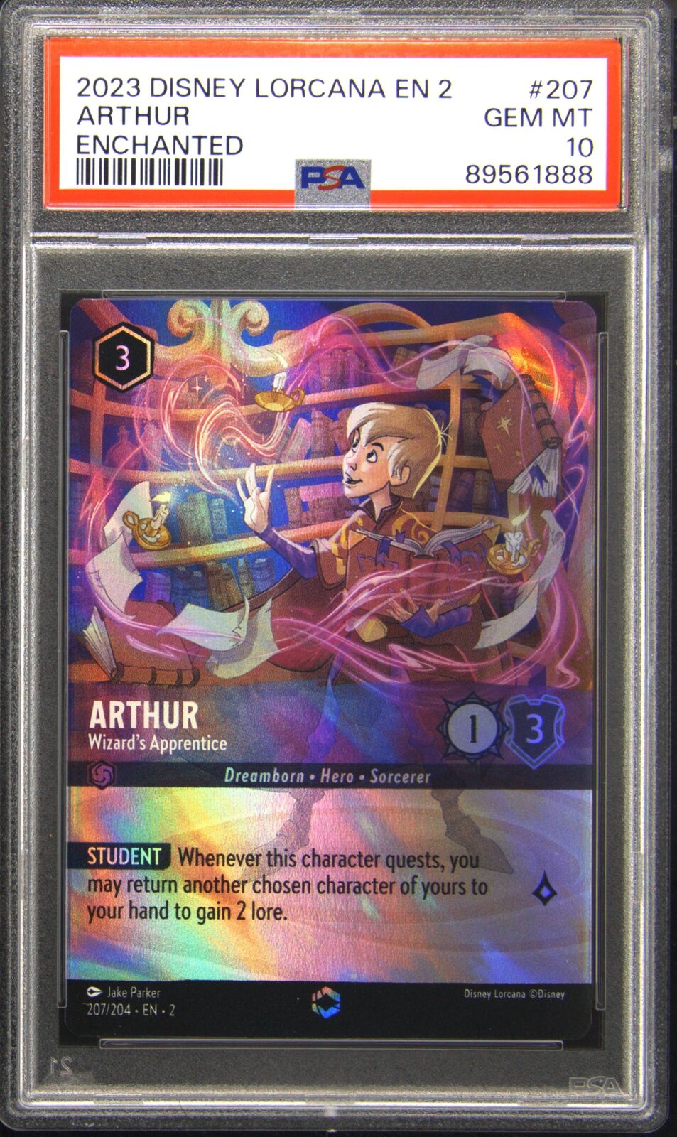 2023 207 Arthur Wizard\'s Apprentice Enchanted PSA 10 Gem Mint