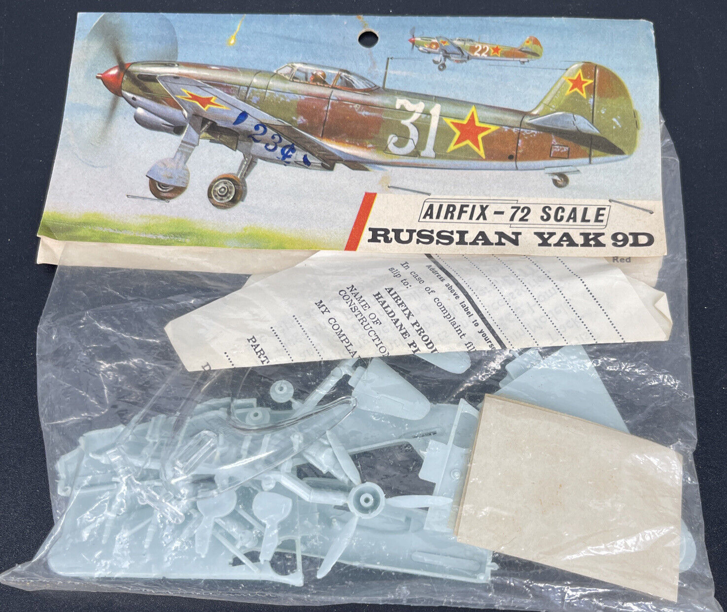SEALED Vintage Airfix Red Stripe Russian Yak 9d 1/72 Scale Plastic SEE