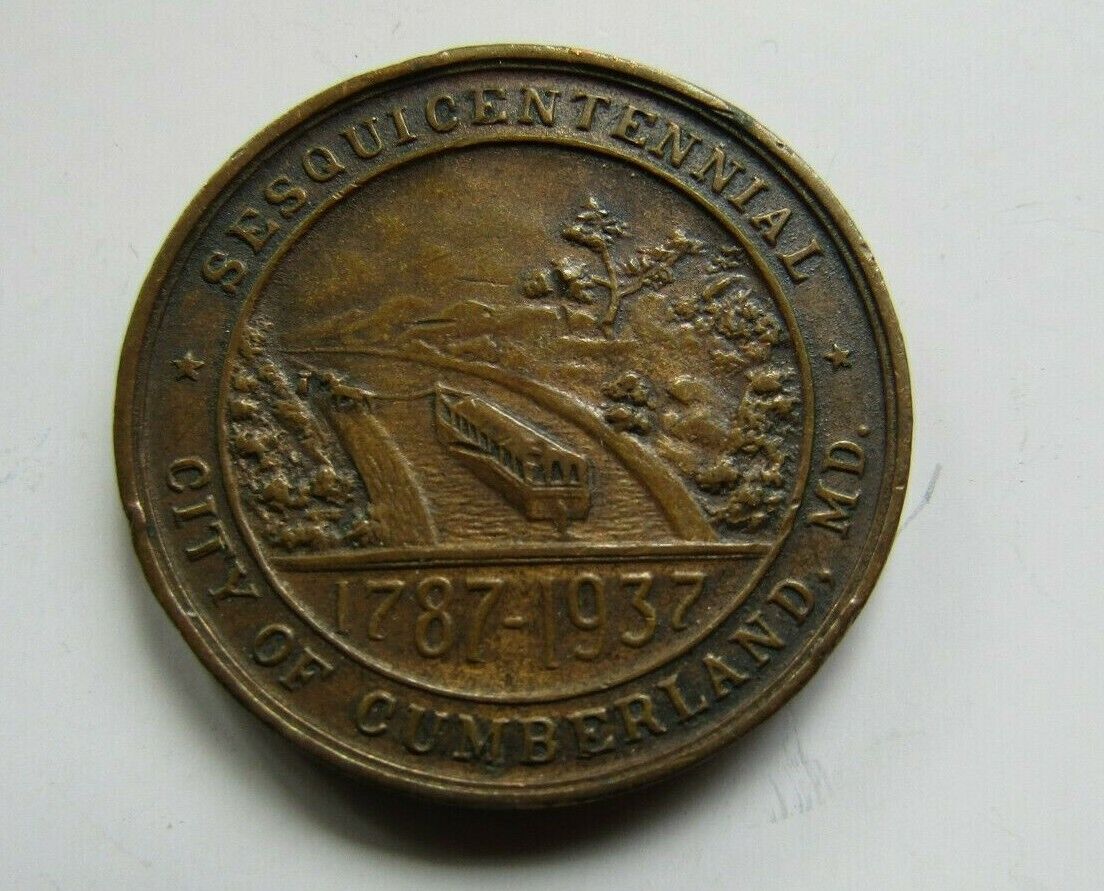 1787-1937 Cumberland MD Maryland Sesquicentennial Bronze Medal Coin Token