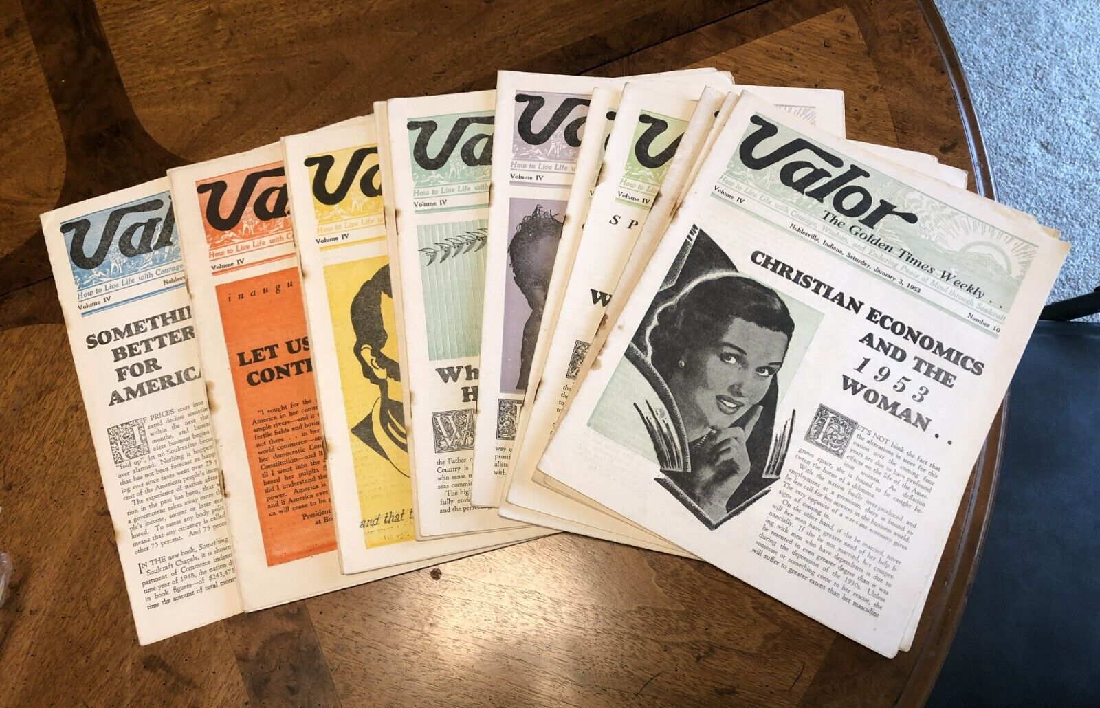 dozen Valor Golden Times Weekly news magazines from 1953, Noblesville, IN