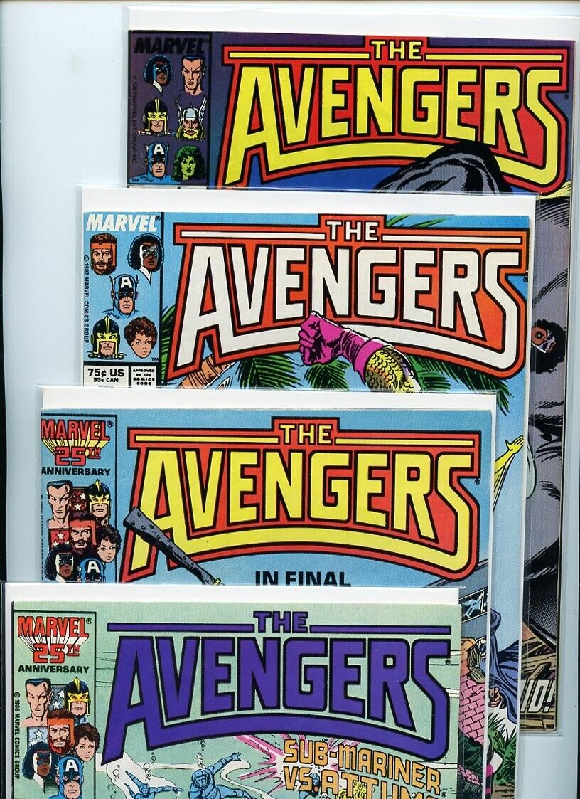 The Avengers #272, #277, #278, and #286 Marvel Comics Lot of 4 Books /**