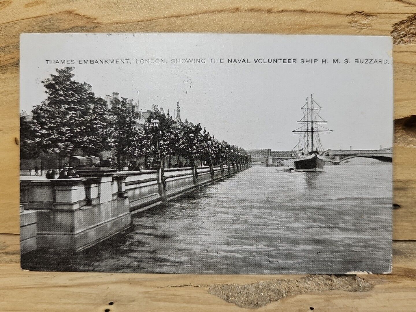 Thanks Embankment London Naval Volunteer Ship  1908 Posted Postcard A163