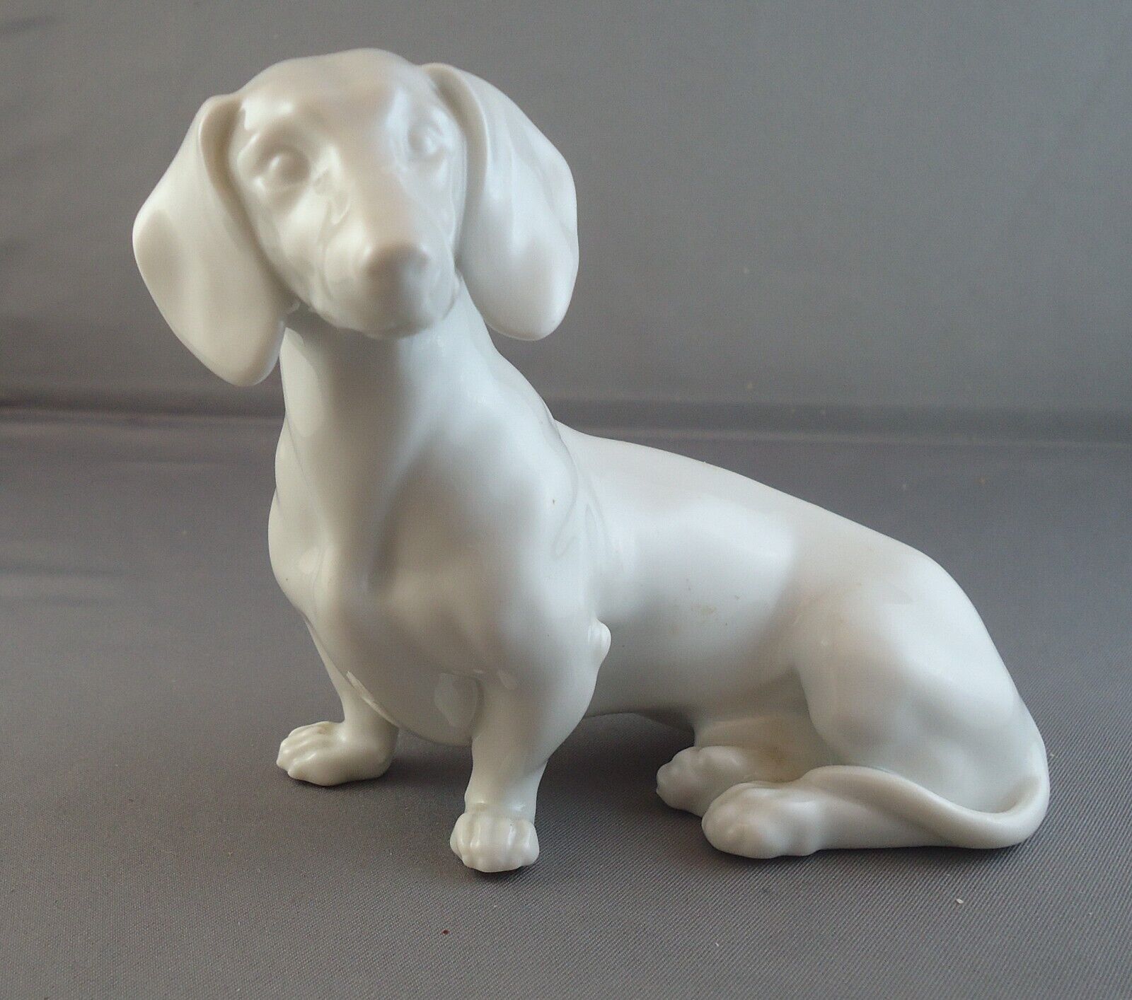 Vintage Augarten Wien Porcelain Royal Vienna Porcelain Dachshund Dog Figure