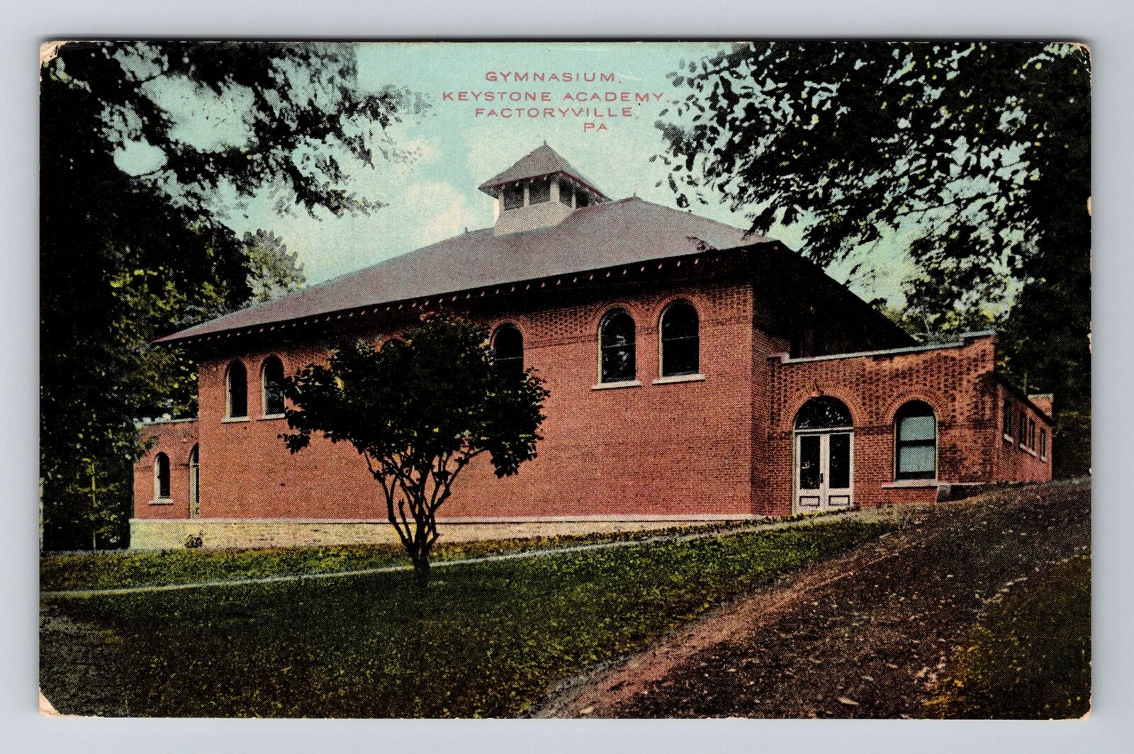 Factoryville PA-Pennsylvania Gymnasium at Keystone Academy 1912 Old Postcard