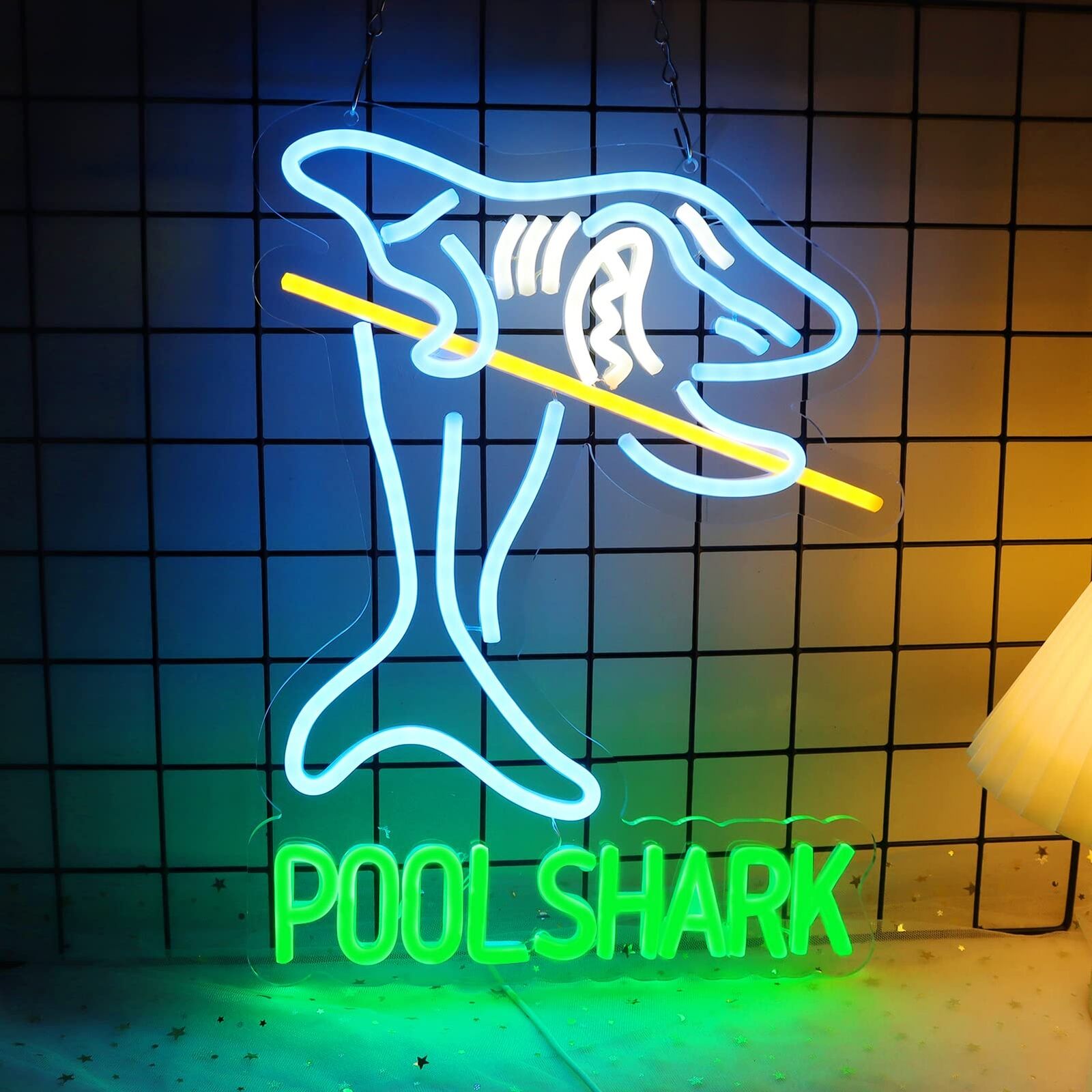 Vinray Pool Shark Billiards Neon Sign for Game Room,Billiards Hall,Garage Sig...