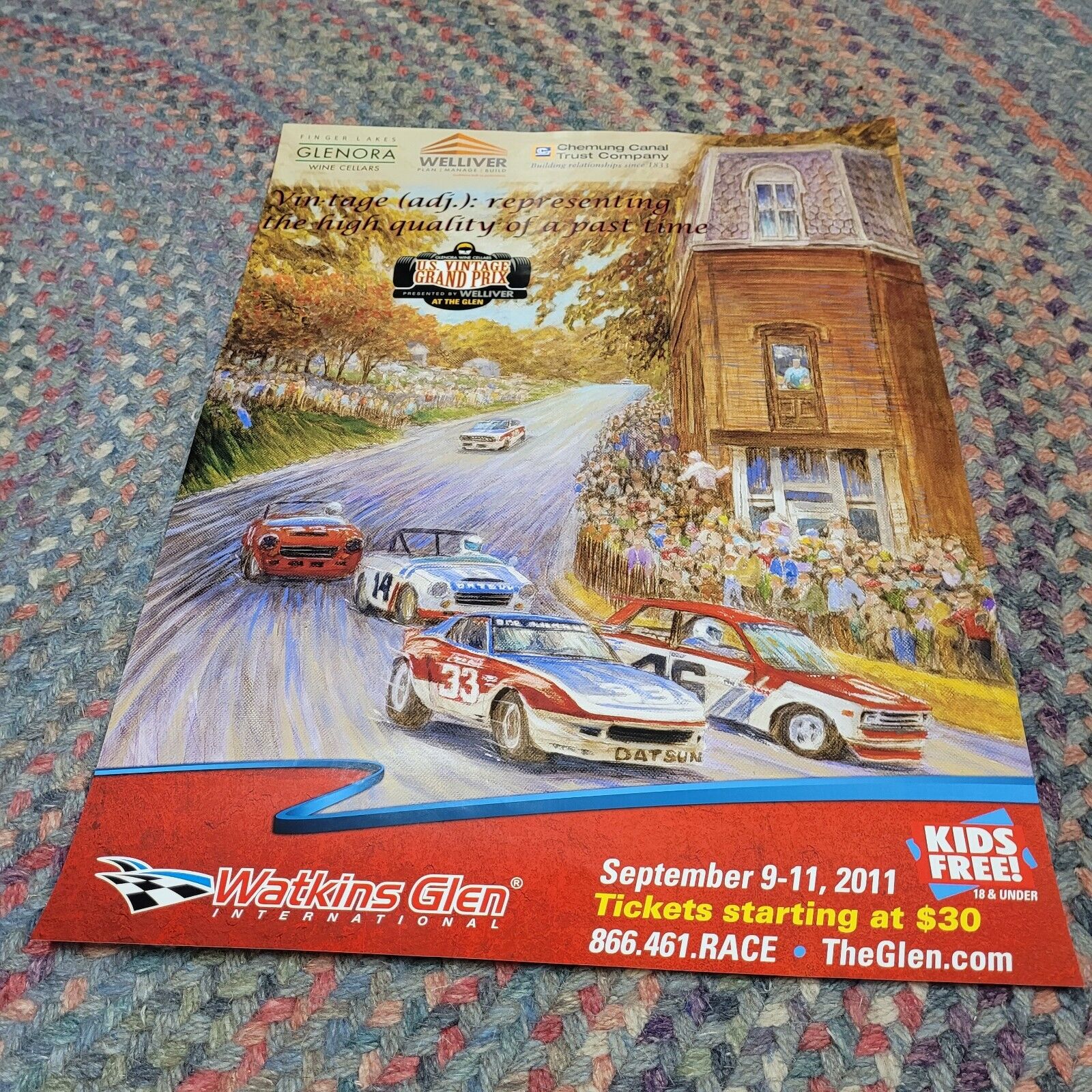 2011 Watkins Glen US Vintage Grand Prix Glenora Wine Race Car Racing Poster