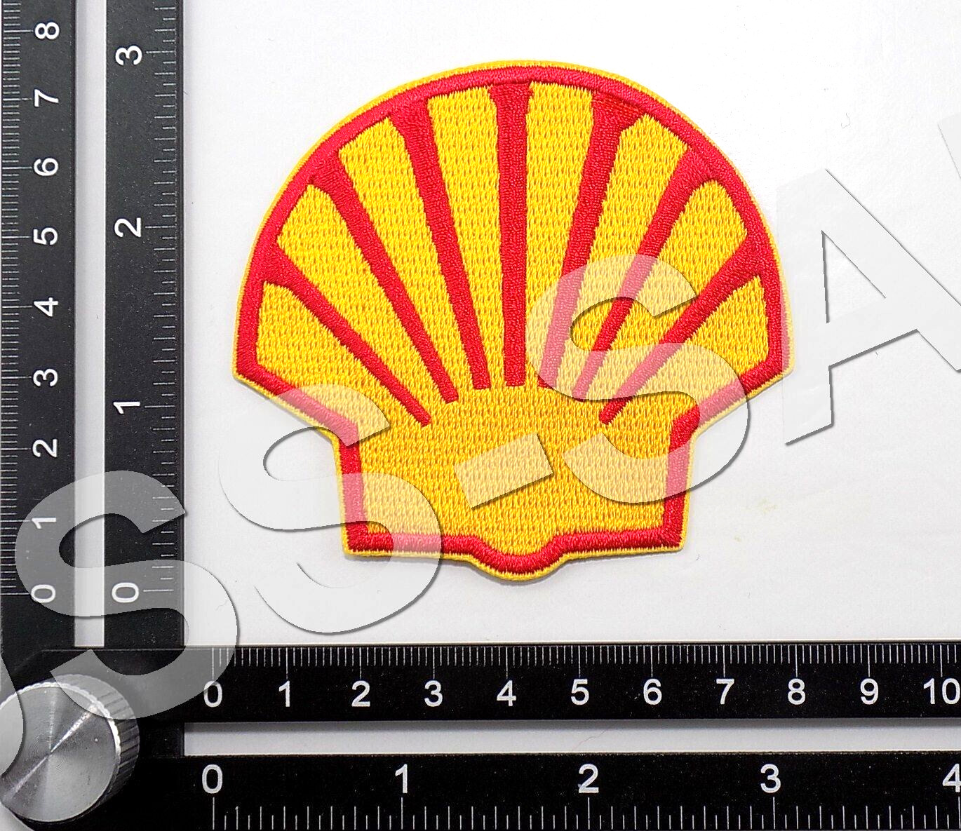 SHELL EMBROIDERED PATCH IRON/SEW ON 3-1/8\