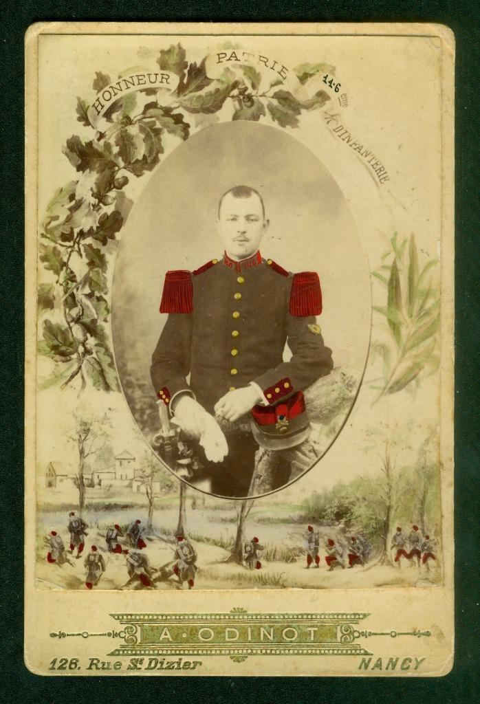 20-2, 018-02, 1890s, Cabinet Card, French Soldier \