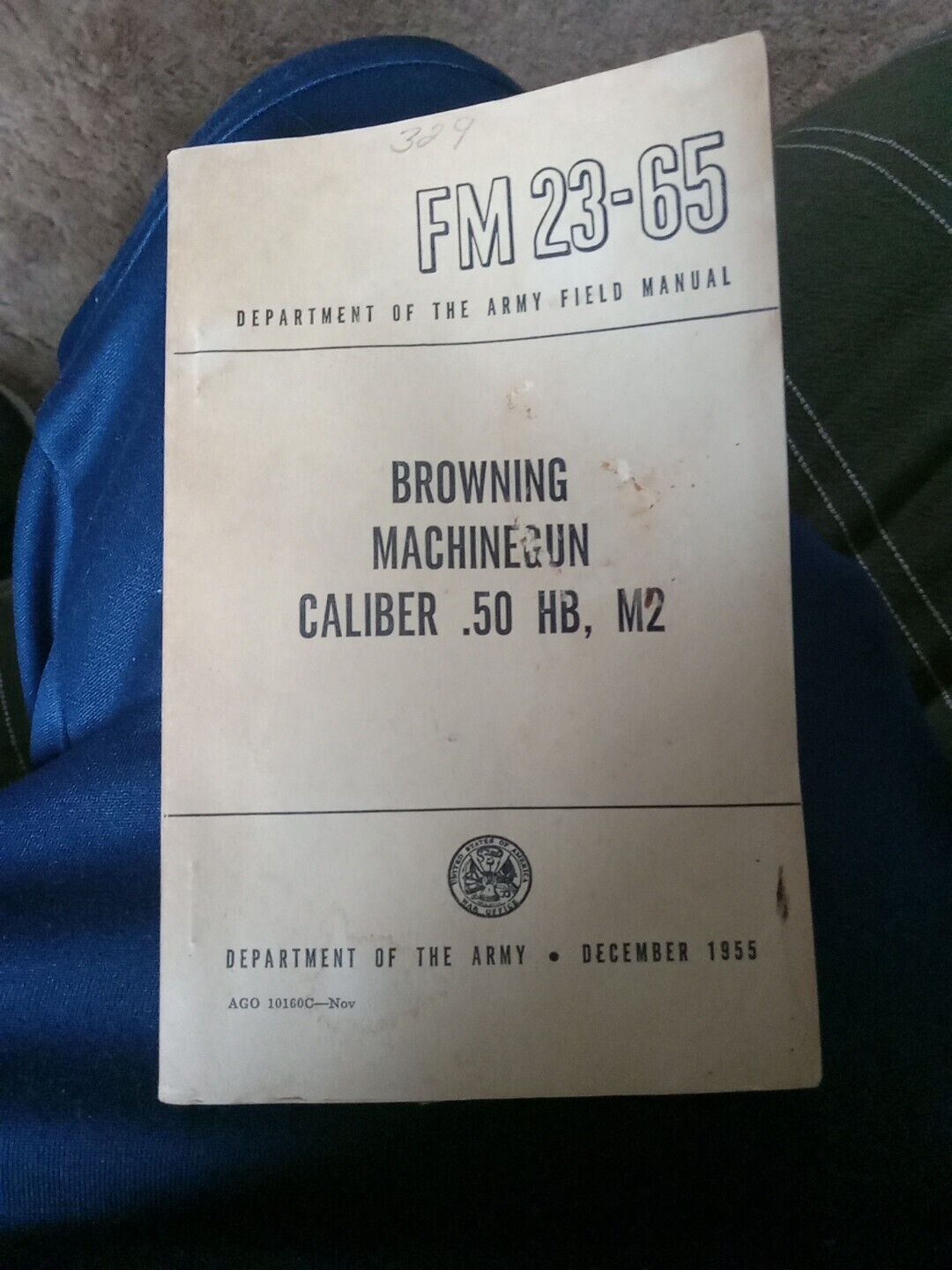Original 1955 FM 23-65 Browning Machine Gun Caliber .50 HB M2