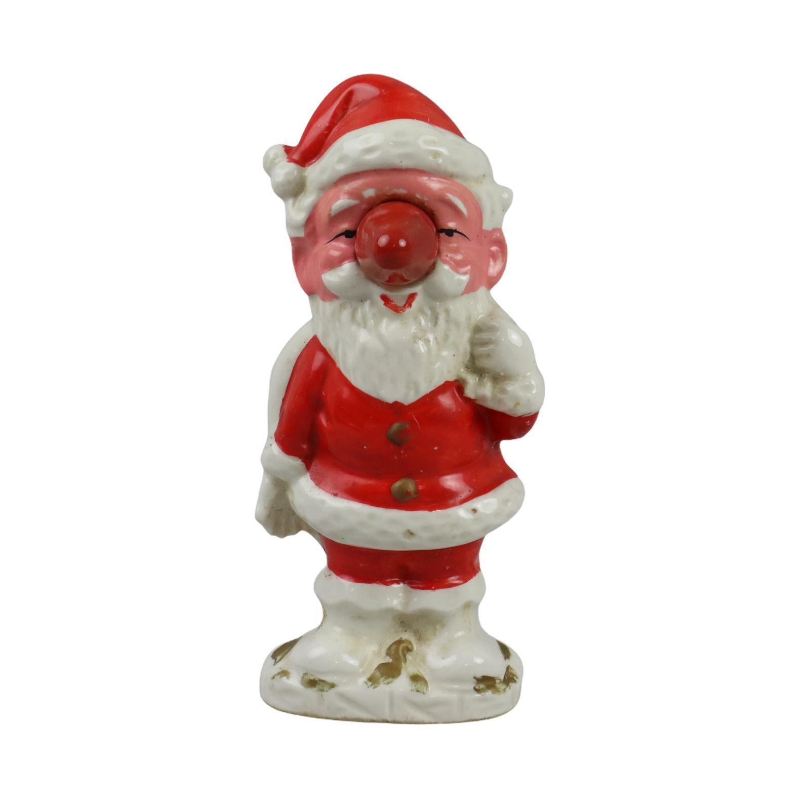 Unique Santa Claus with Giant Red Nose Figurine c1950s