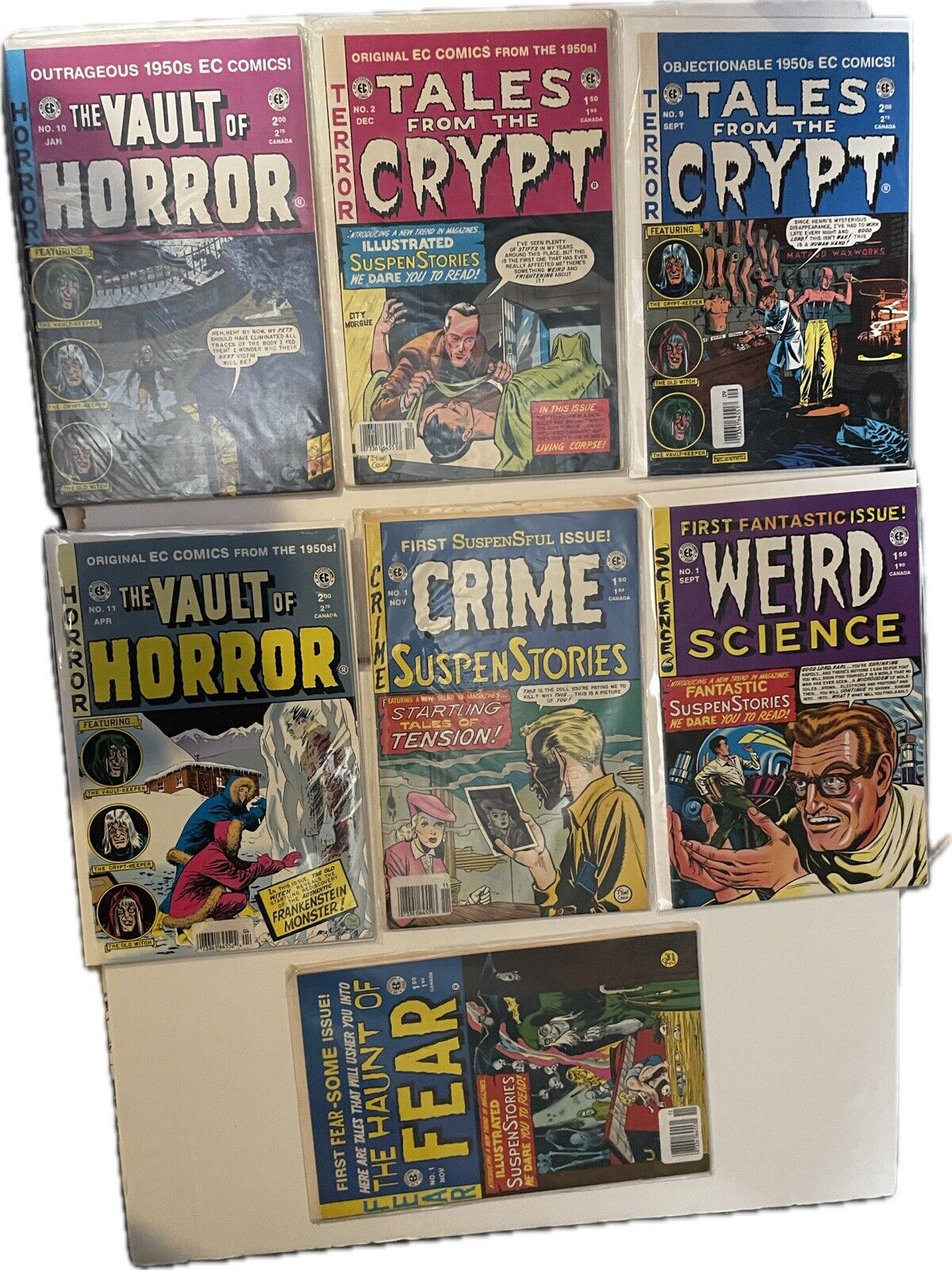 Lot of 7 The Vault of Horror , Tales From The Crypt ETC. EC Comics Reprint 1950S