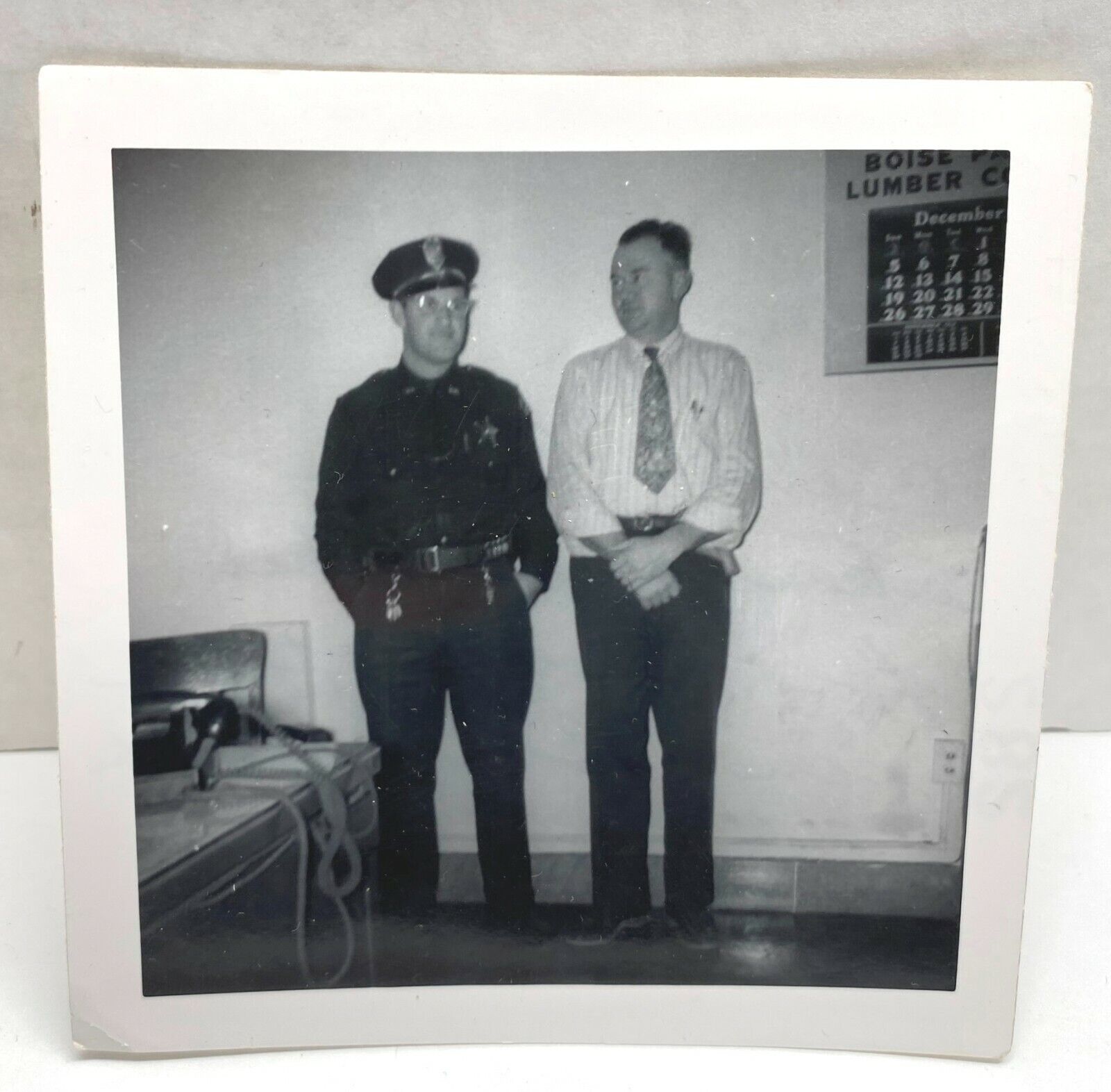 Vintage Photo Employee at Boise Sheriff at Office 1950s  
