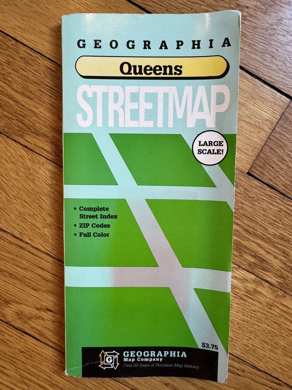 Vintage 1997 Geographia Queens Streetmap Large Scale Print New York NYC Zip Code