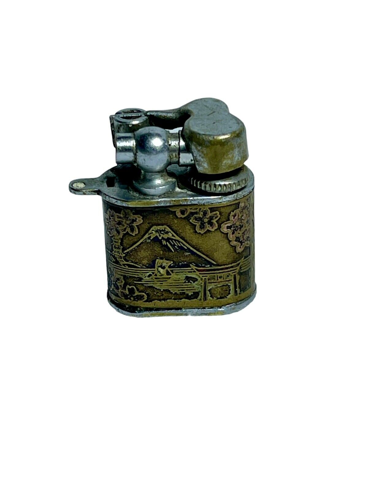 Antique Pygmy Mini Lighter Made In Japan Embossed With Japanese Design 