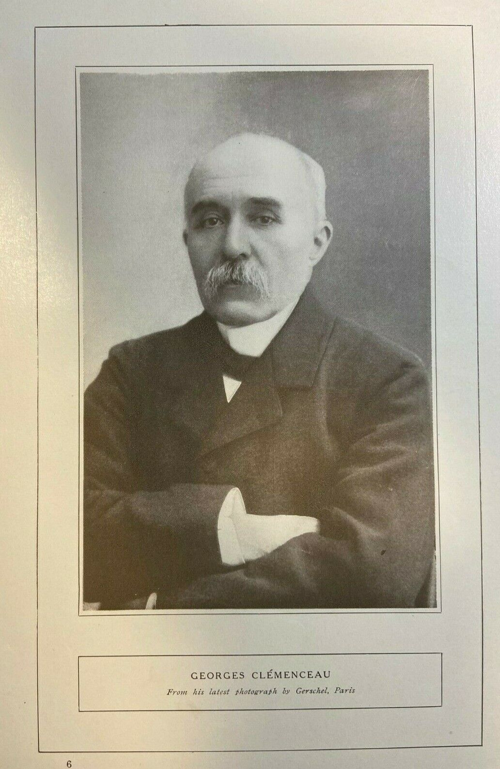 1907 Vintage Magazine Illustration French President Georges Clemenceau