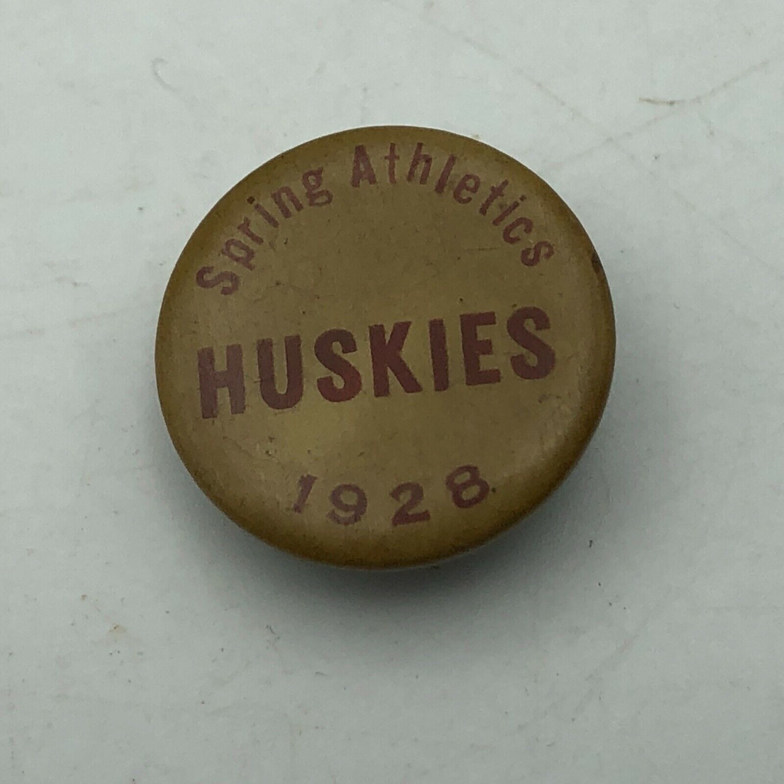 1928 Vtg Washington Huskies Spring Athletics Badge Button Pinback Whitehead  B9 