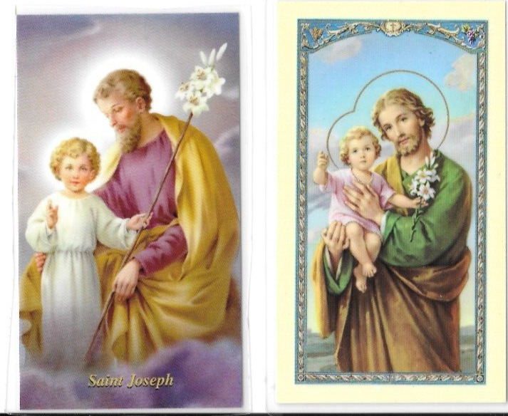 2 Laminated St. Joseph Holy Prayer Cards