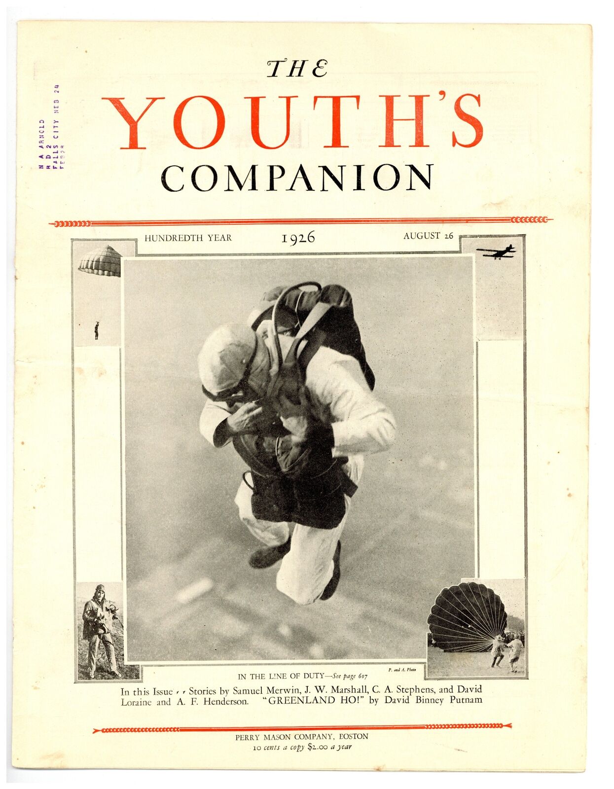 Youth\'s Companion Magazine Aug 26 1926 VG- 3.5