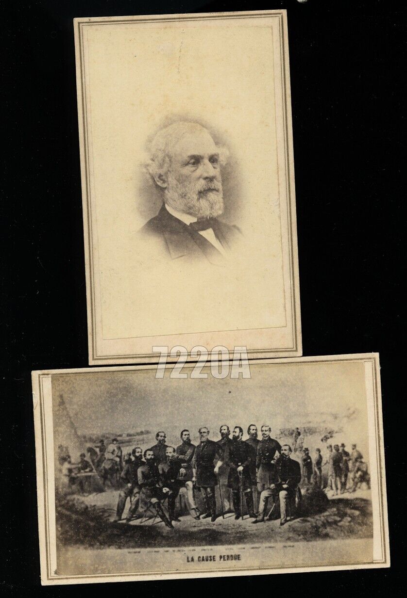 Rare CDV Robert E. Lee & Staff Civil War Confederate General 1860s Brady Soldier