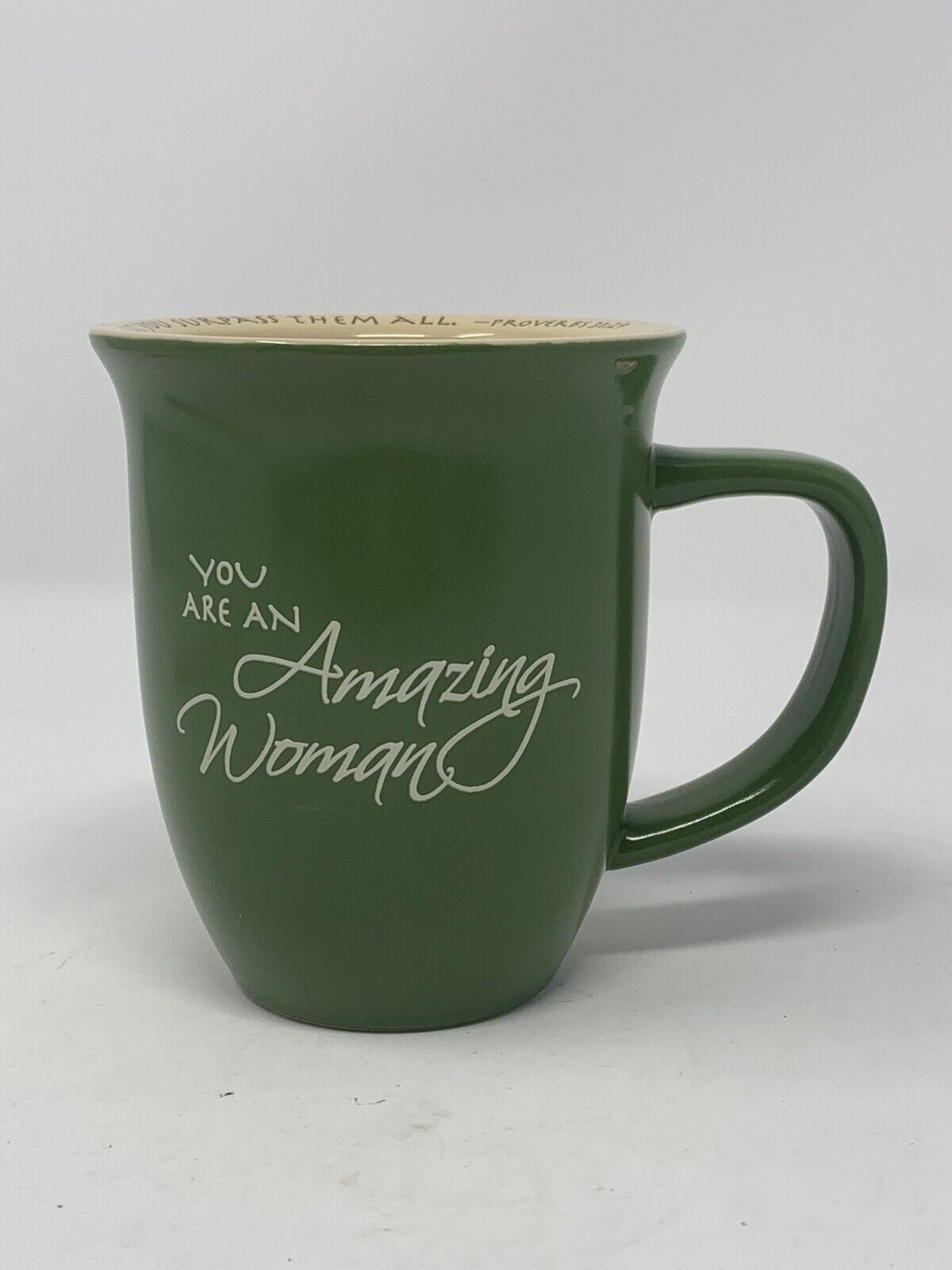 You are An Amazing Woman Mug Cup Proverbs 31:29 Green Tan Abbey Press