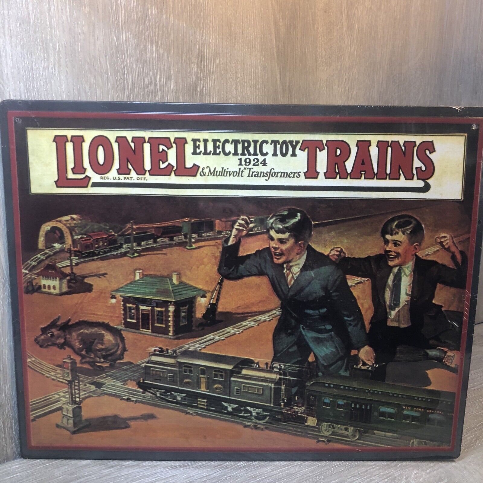 Hallmark Great American Railways:  1924 Lionel Catalog Cover Tin Sign (QHT3706)
