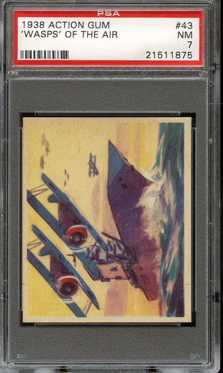 1938 ACTION GUM #43 WASPS OF THE AIR PSA 7 *DS6958