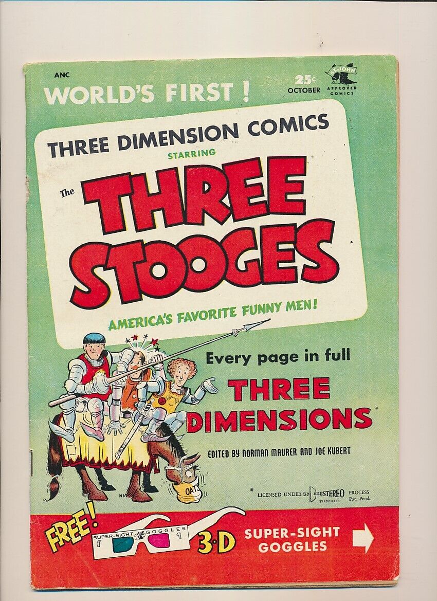 Three Dimension Comics # 2 Three Stooges 1953 No Glasses VG 